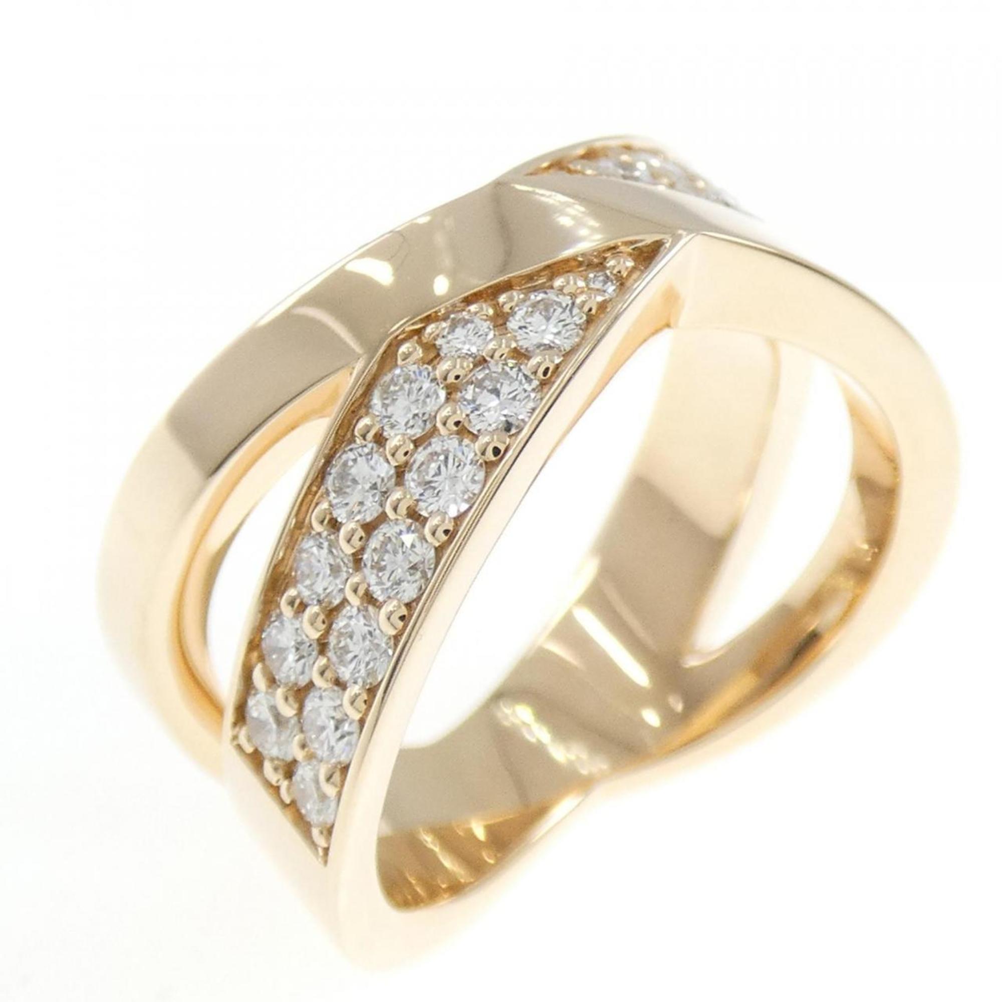 X Wide Ring Pink with Diamond