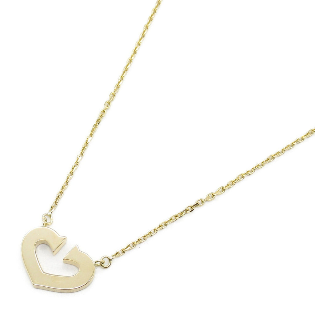 C Heart Pendant Necklace Sterling Silver and 18K Yellow Gold