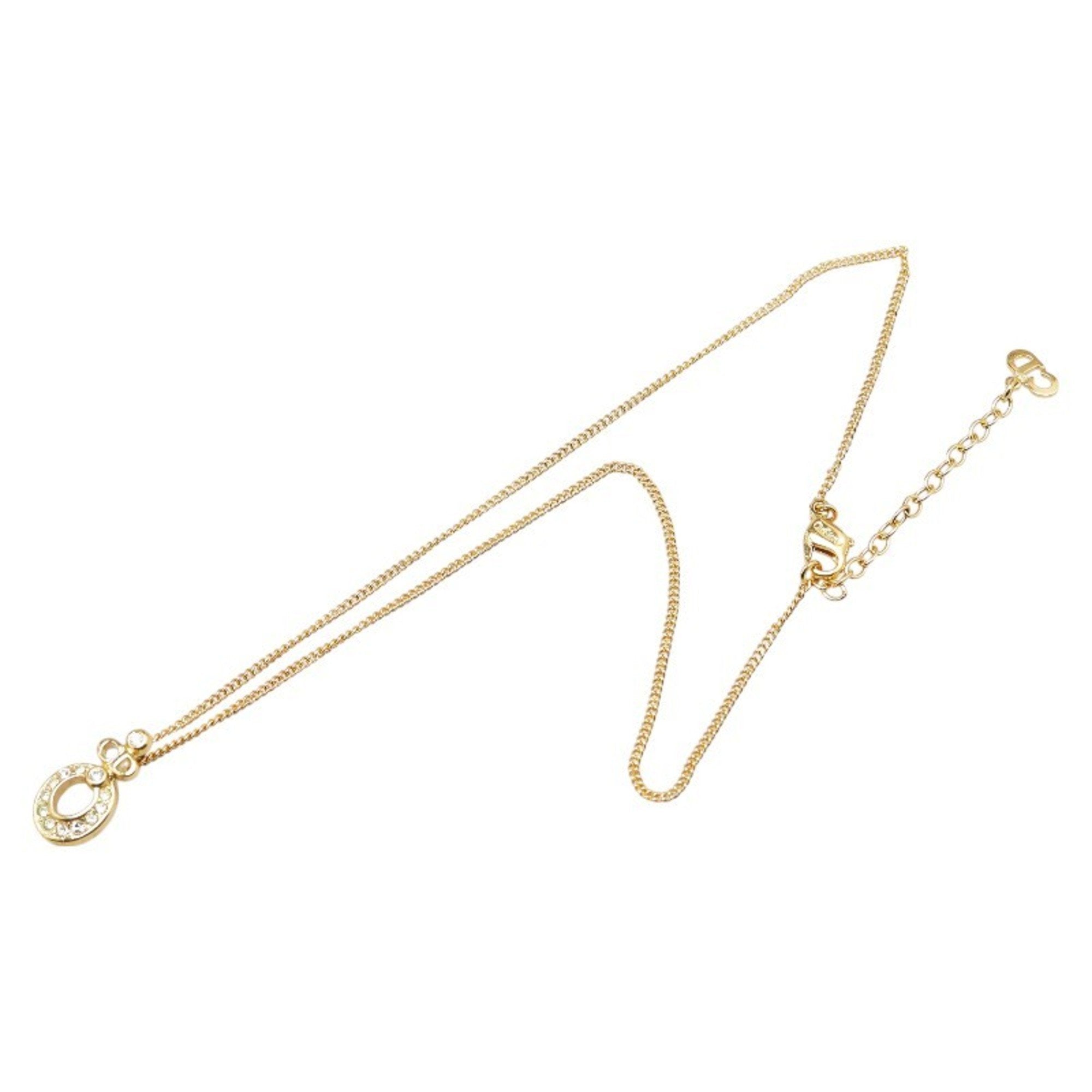 Pendant Necklace Gold Plated with Rhinestone