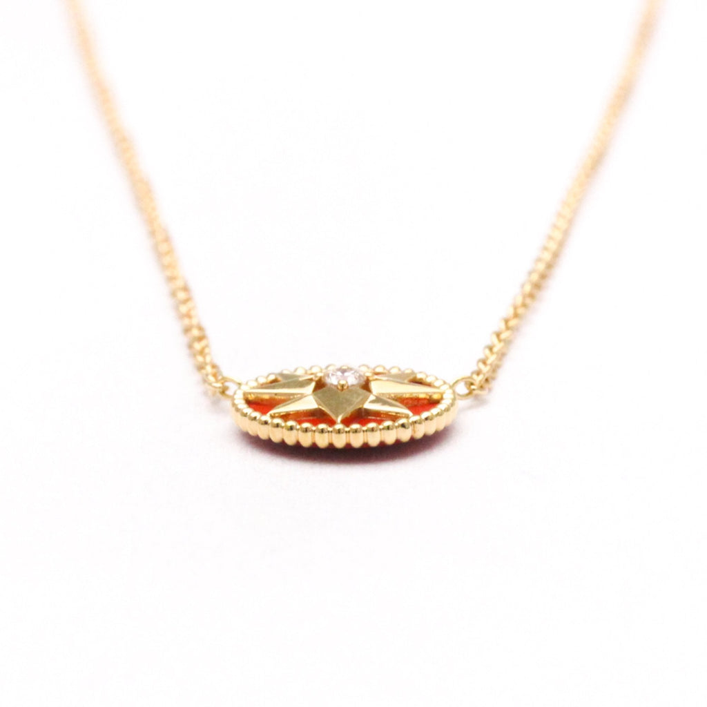 Rose Des Vents Pendant Necklace 18K Rose Gold with Diamond