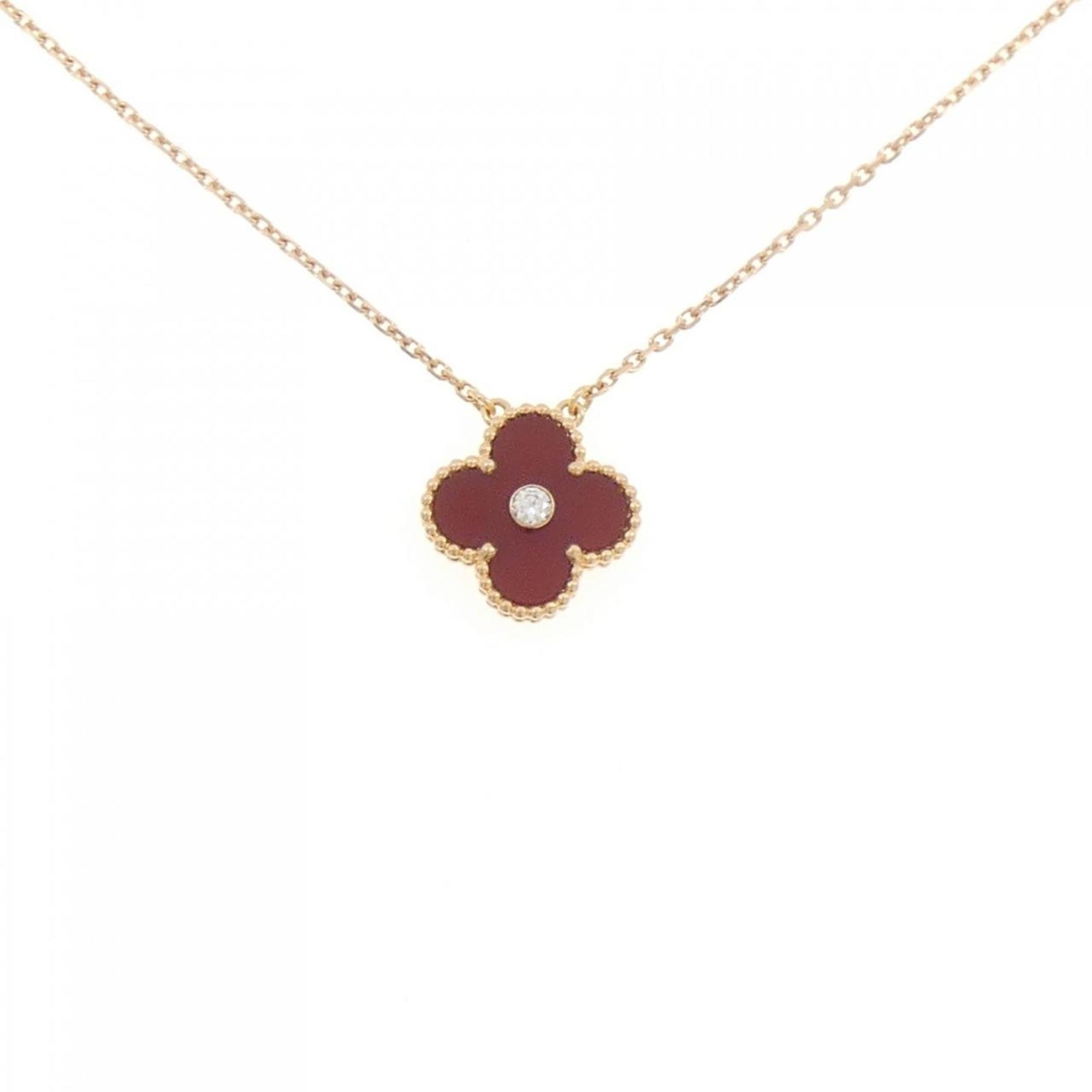 Vintage Alhambra Pendant Necklace and Carnelian