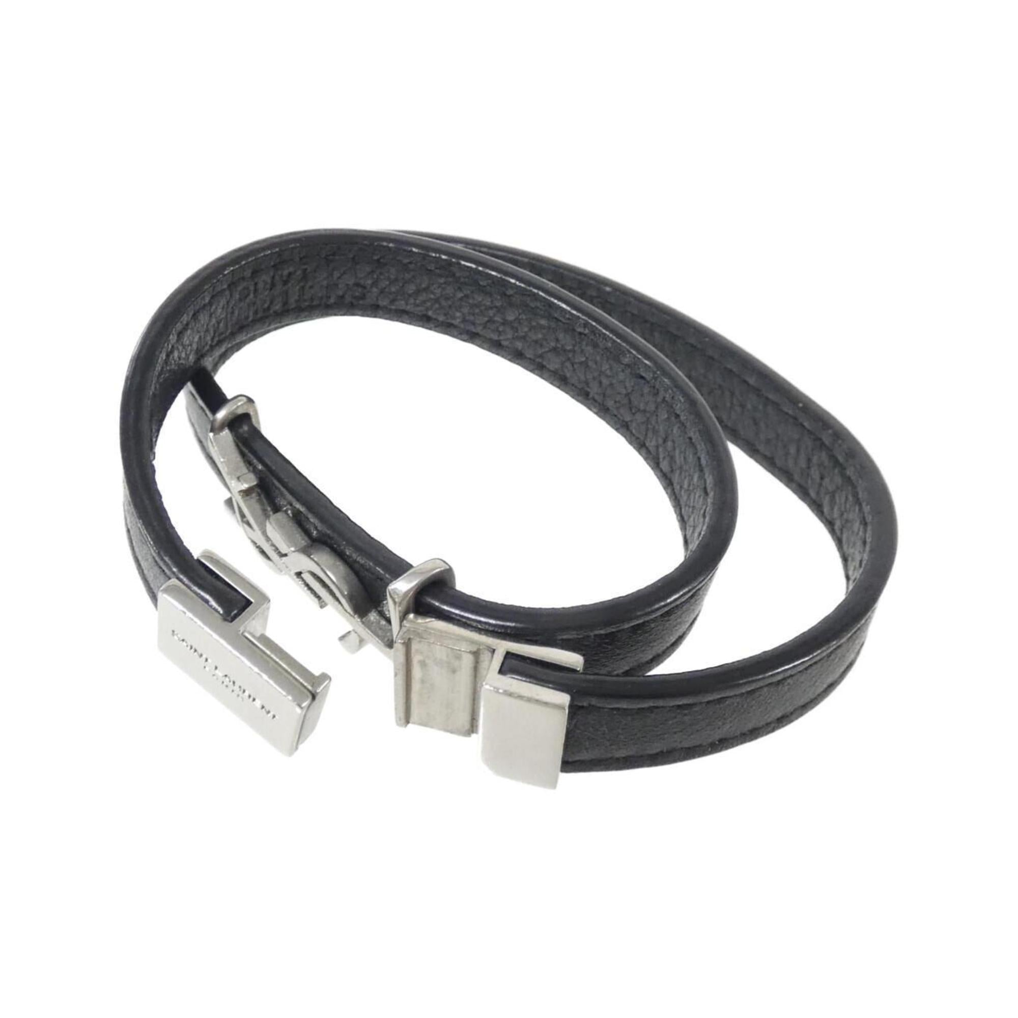 Bracelet Leather Black And Silver