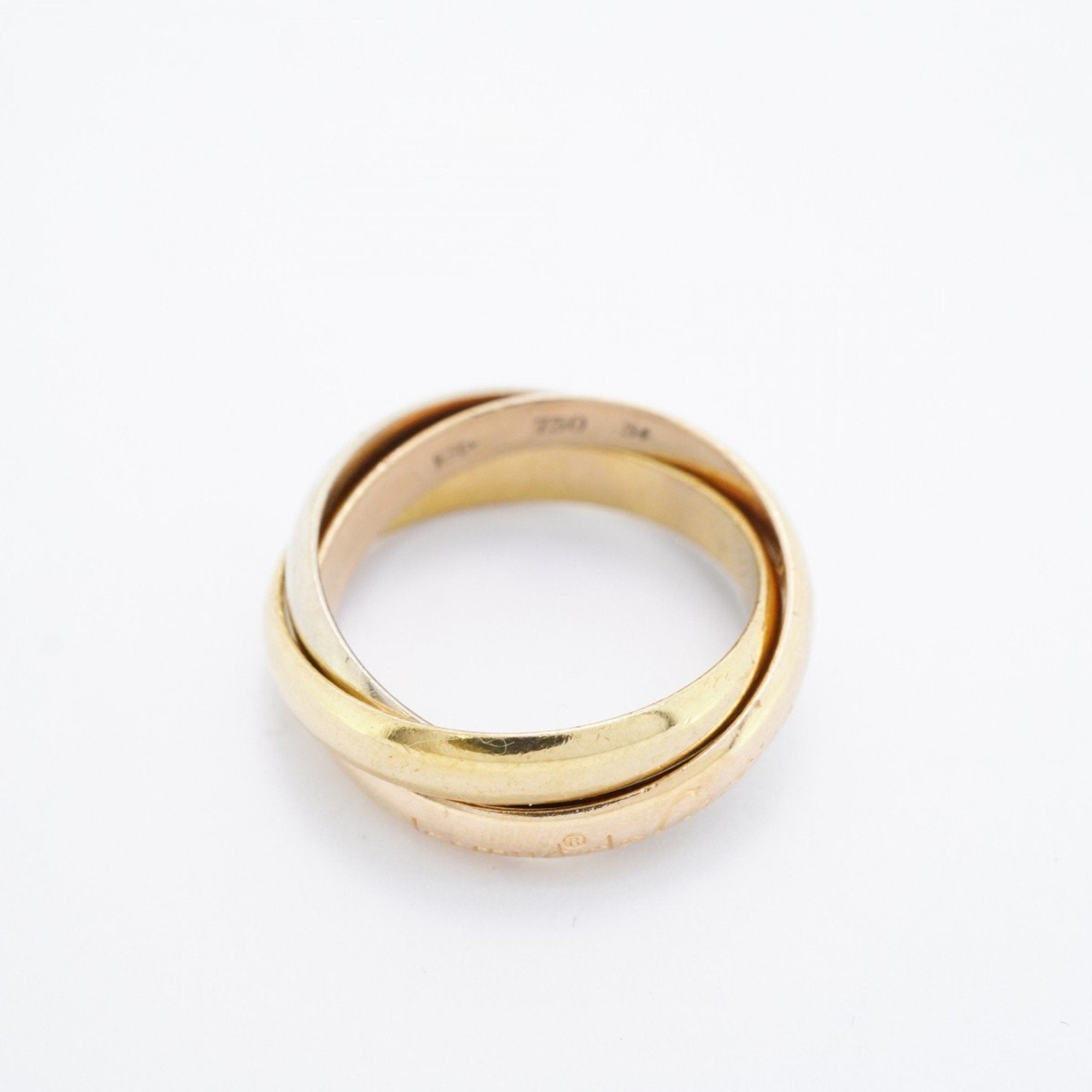 Vendome Louis Cartier Band Ring 18K Tricolor Gold