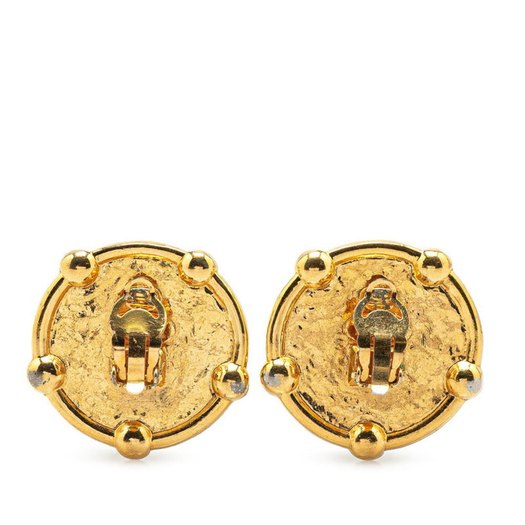 CC Logo Clip-On Earrings Metal Gold-Tone Metal