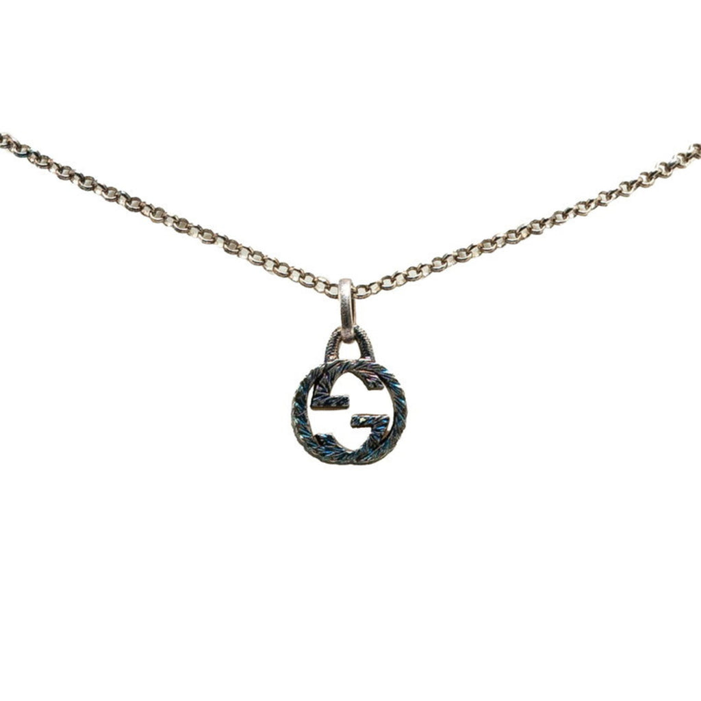 Interlocking G Pendant Necklace Sterling Silver