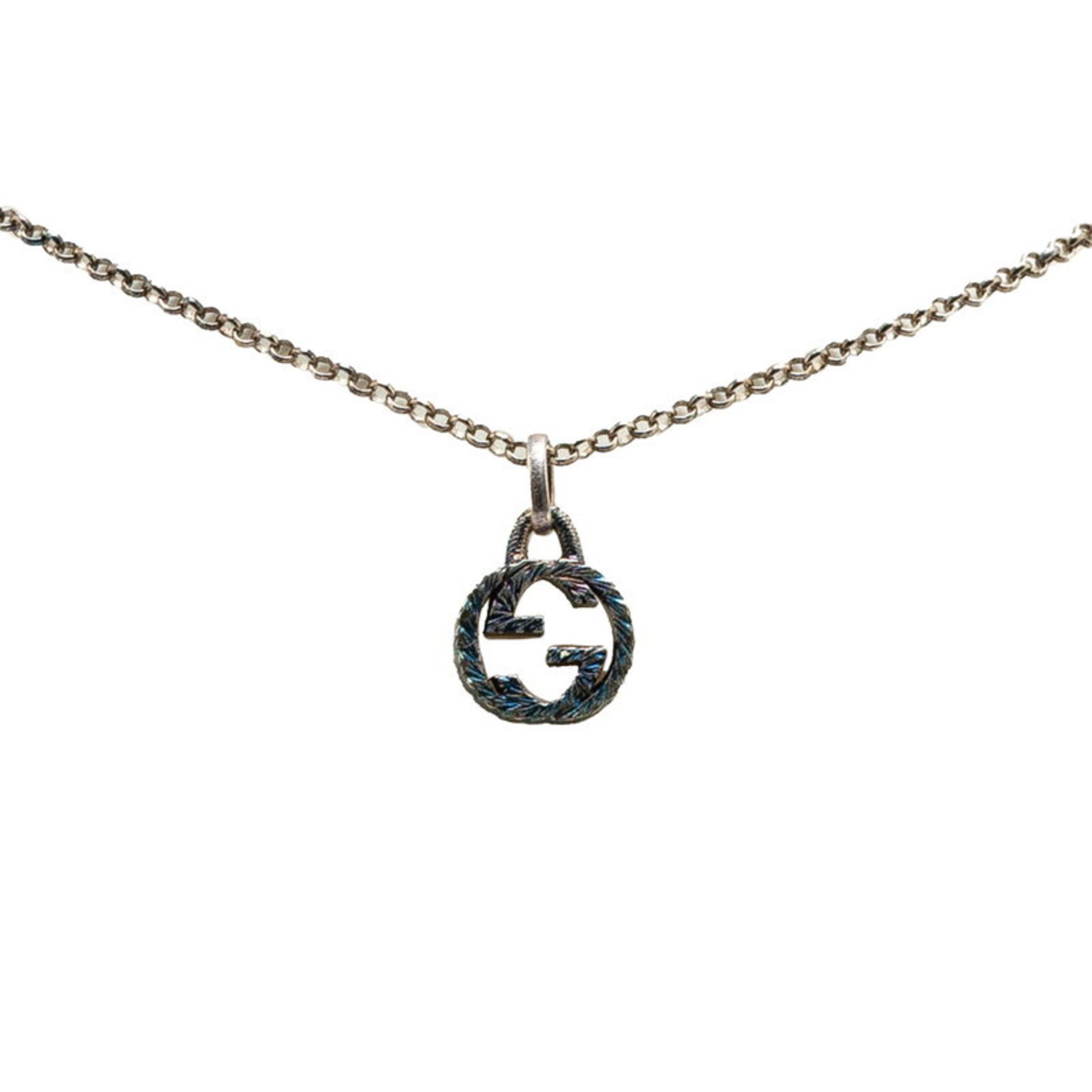 Interlocking G Pendant Necklace Sterling Silver