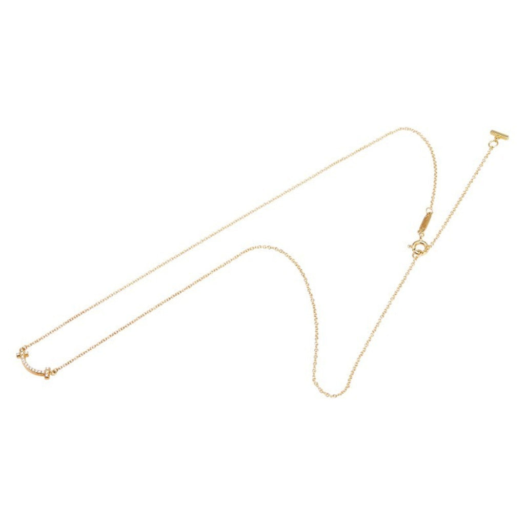 T Smile Pendant Necklace 18K Yellow Gold with Diamonds