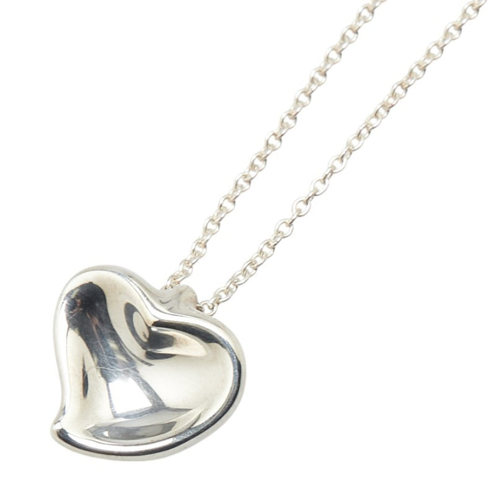 Full Heart Pendant Necklace Sterling Silver