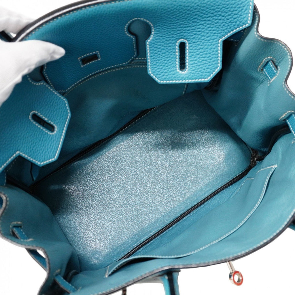 Birkin Handbag Blue Togo with Palladium Hardware 30