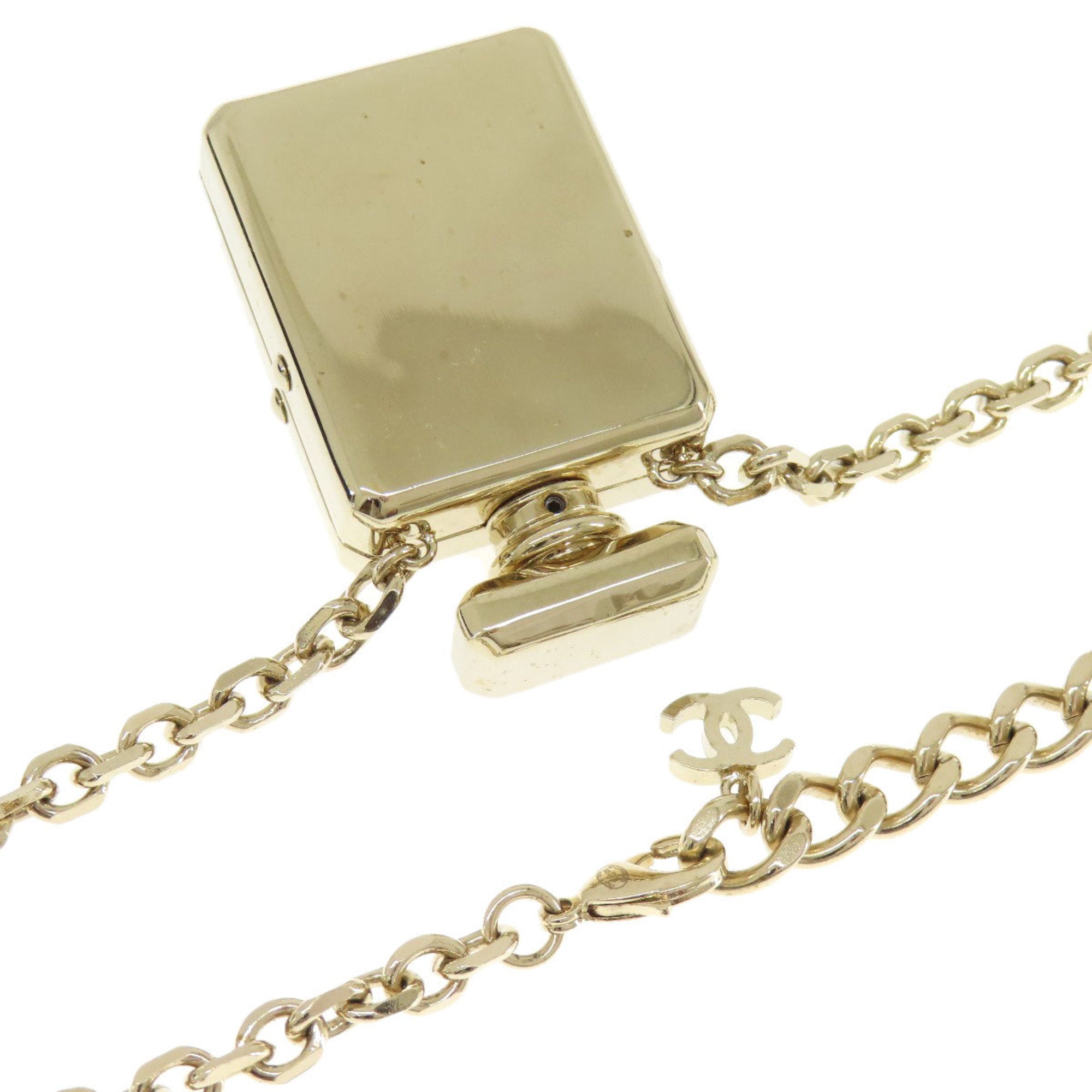 CC Logo Pendant Necklace Gold-Tone Metal
