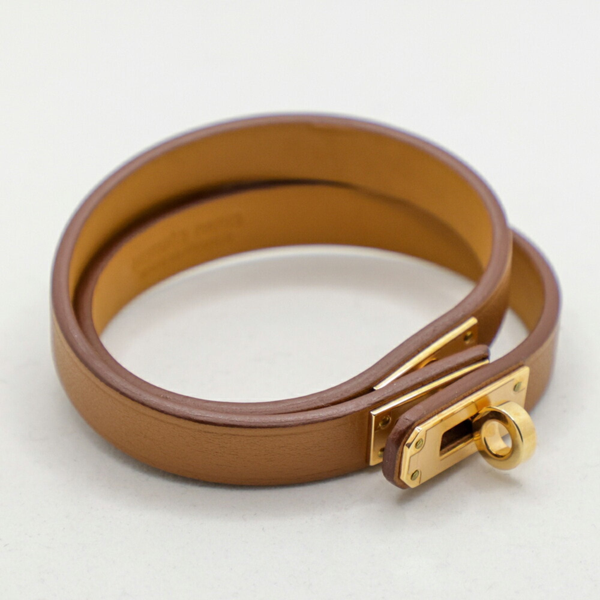 Mini Kelly Double Tour Bracelet Metal and Swift Leather