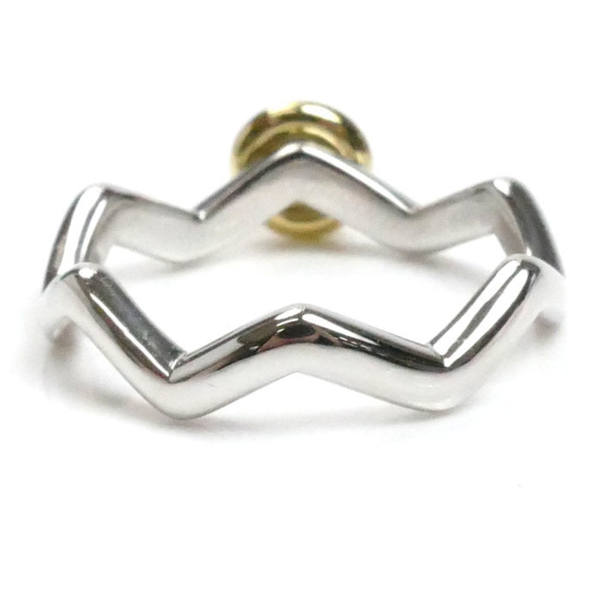 Band Ring Platinum and 18K Yellow Gold with Diamond