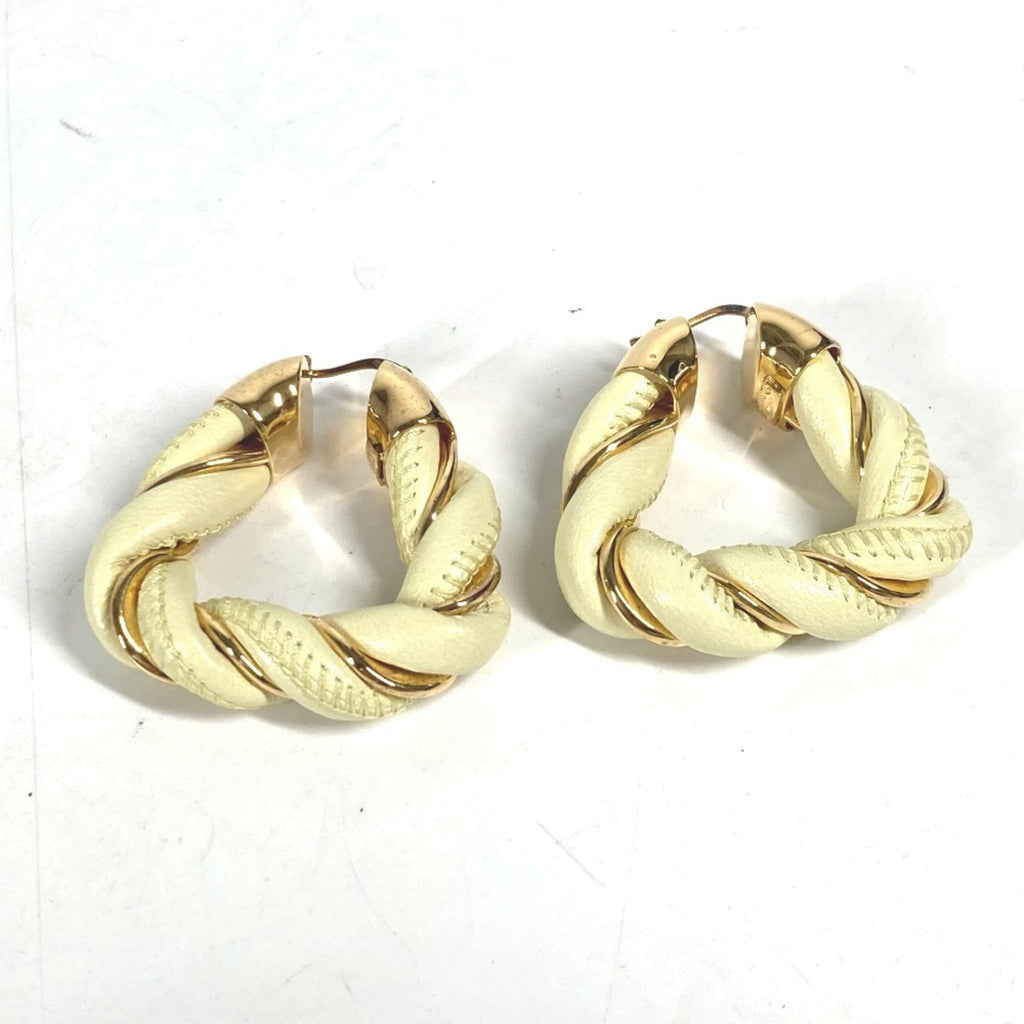 Earrings Hoop Leather and Sterling Silver
