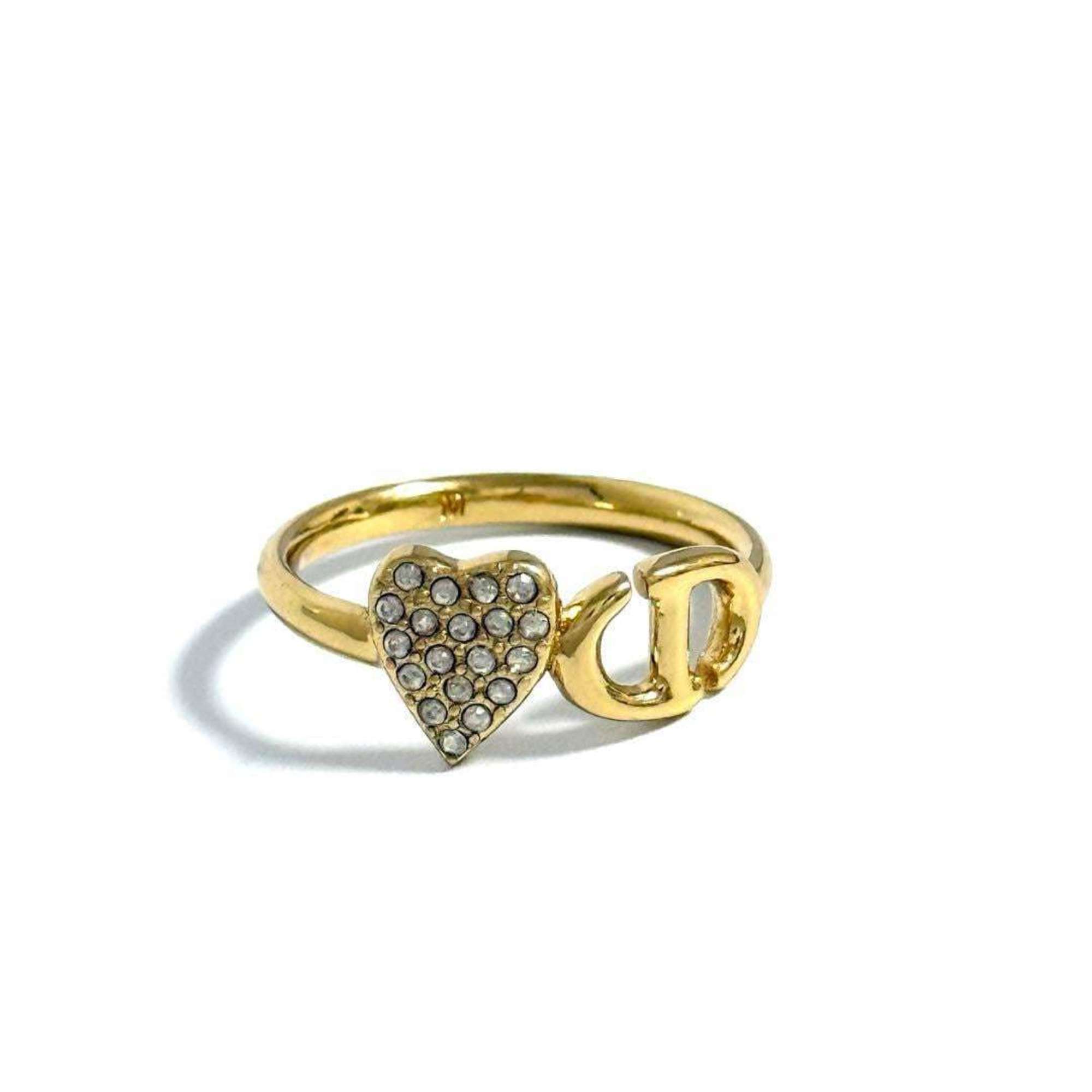 Navy Heart Ring Metal and Rhinestone