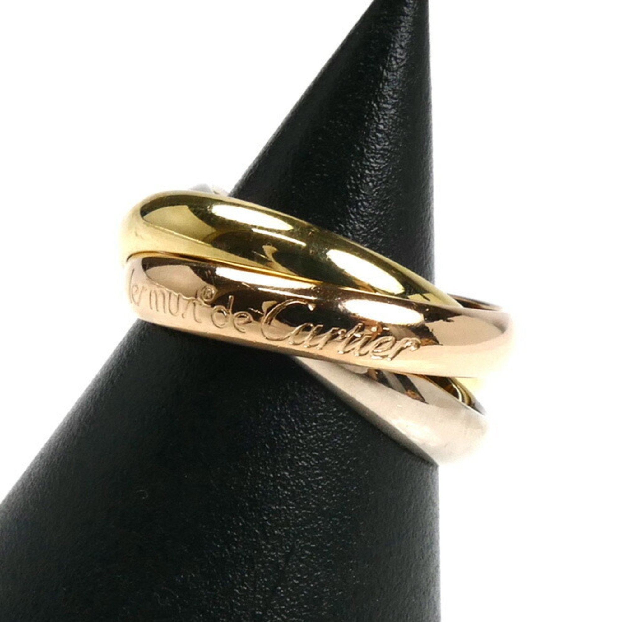 Vendome Louis Cartier Band Ring 18K Tricolor Gold
