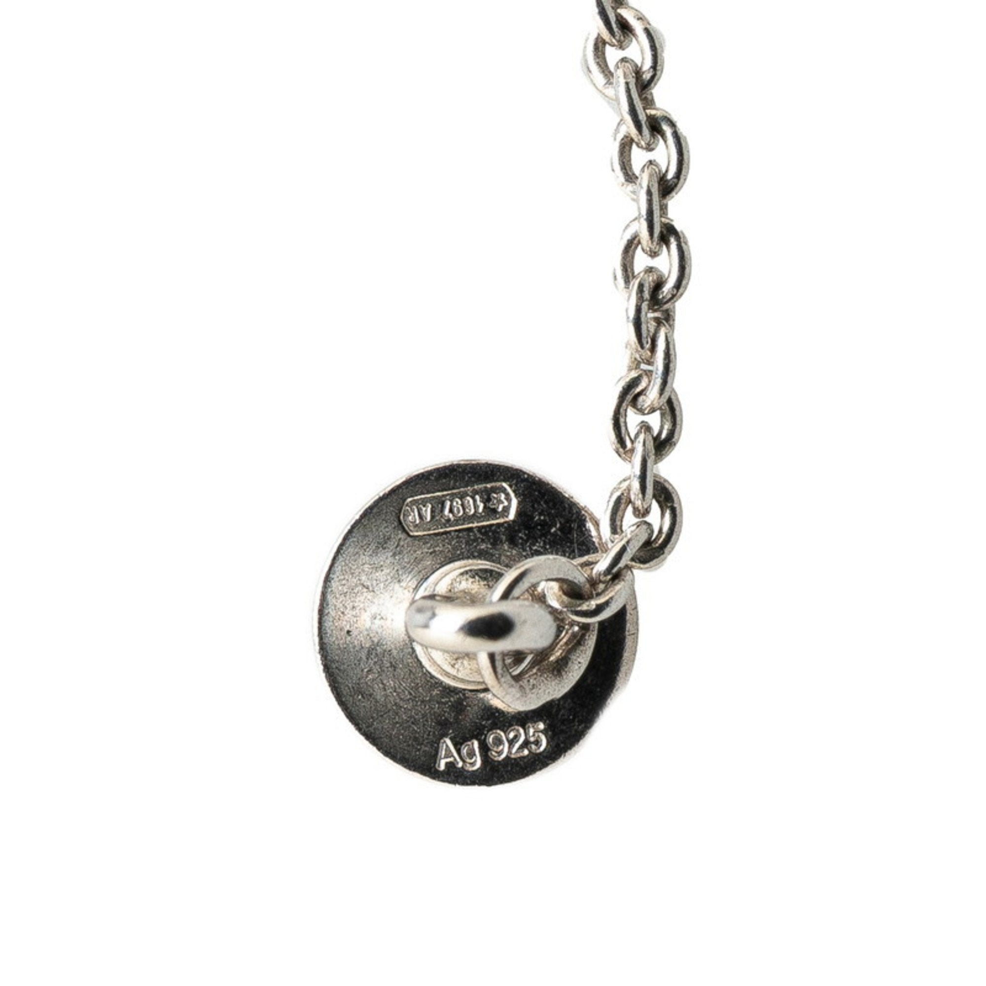 Heart Stud Pendant Necklace Sterling Silver