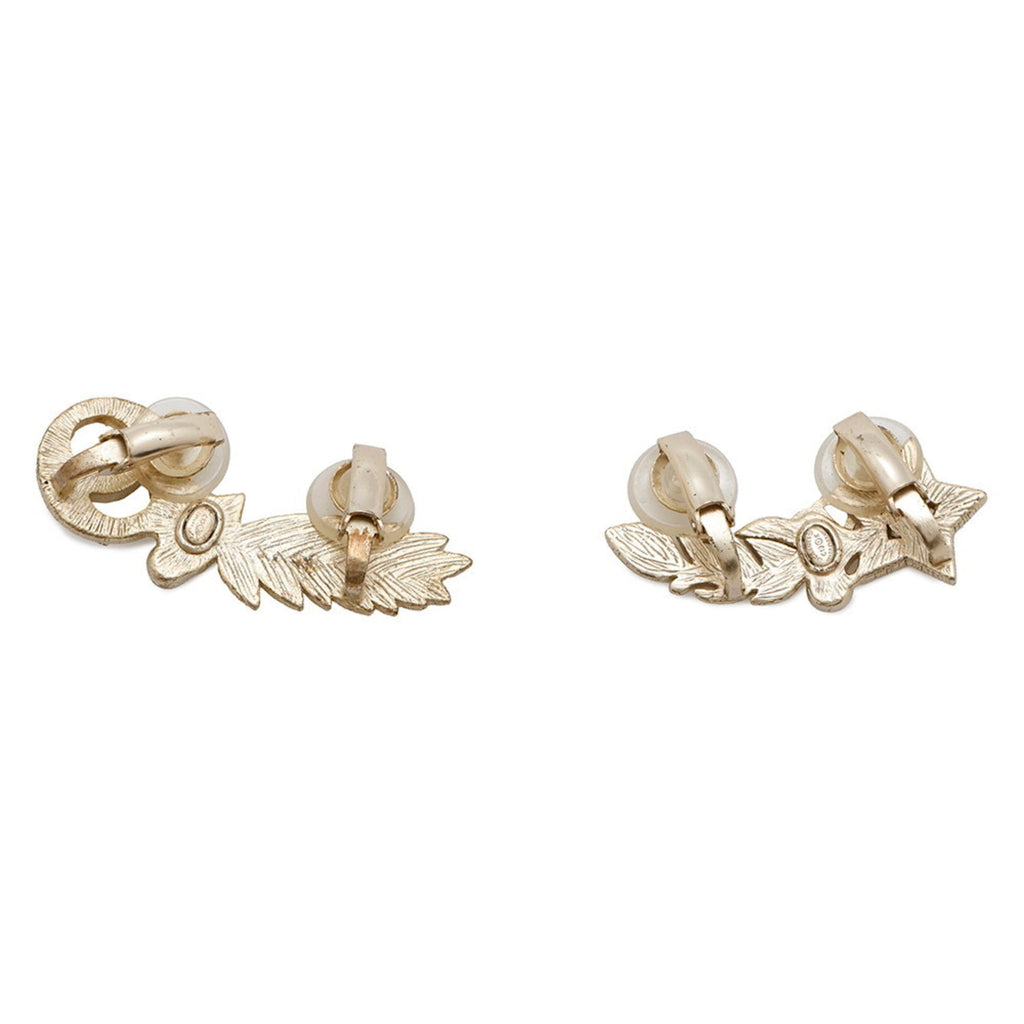 CC Logo Star Clip-On Earrings Metal Gold-Tone Metal