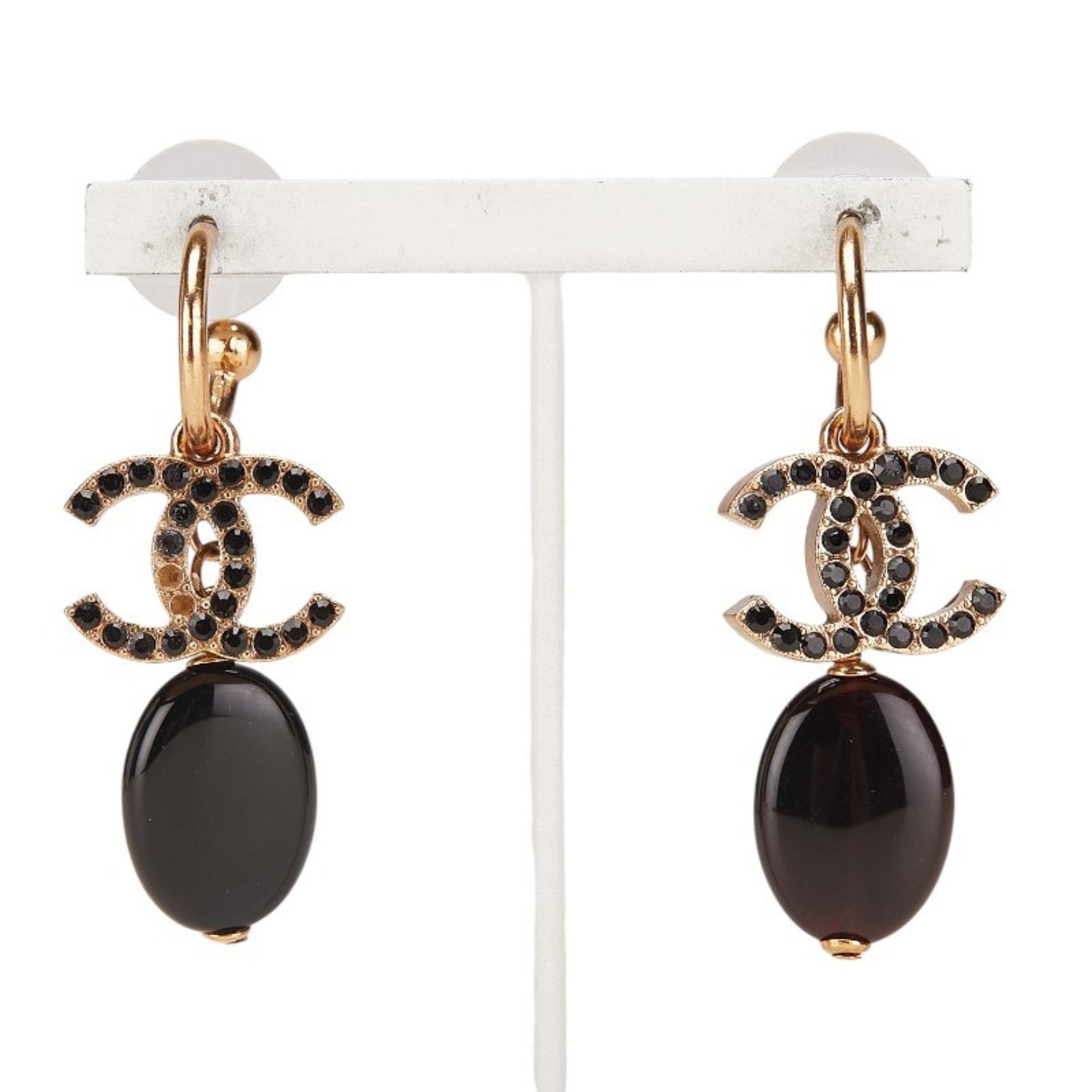 CC Logo Hoop Earrings Gold-Tone Metal Gold-Tone Metal