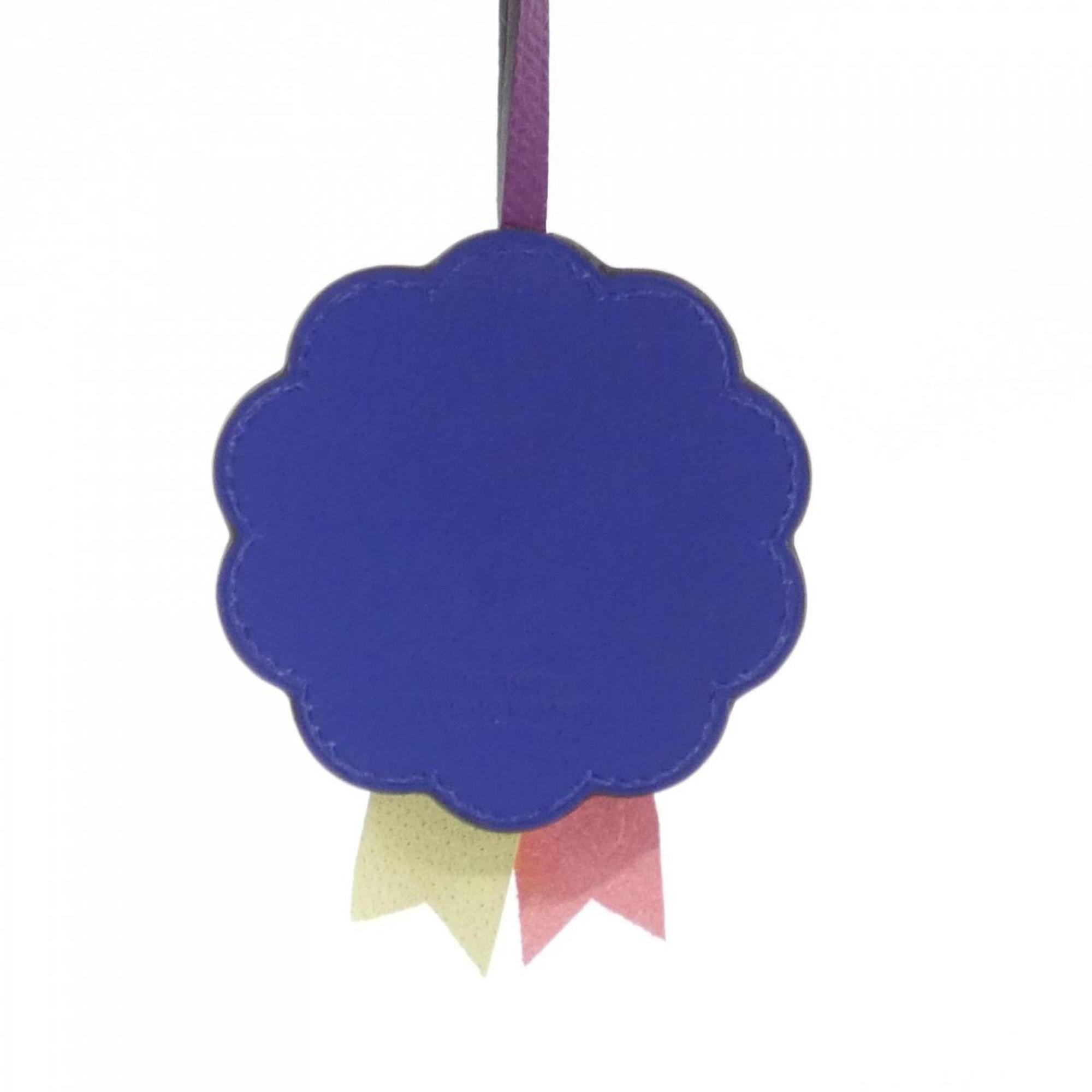 Charm Agneau Milo and Epsom Leather Blue Multi-Color Violet Handbag Charm