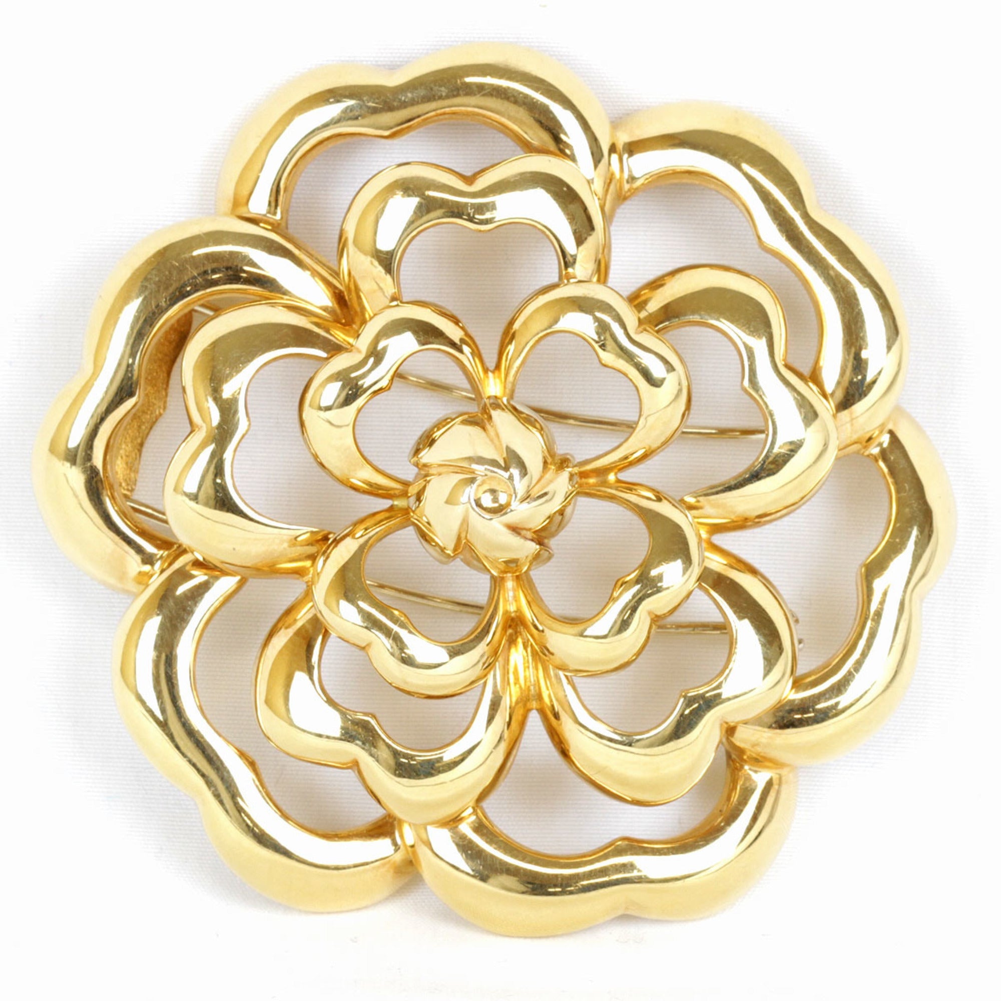 Camellia Brooch 18K Yellow Gold