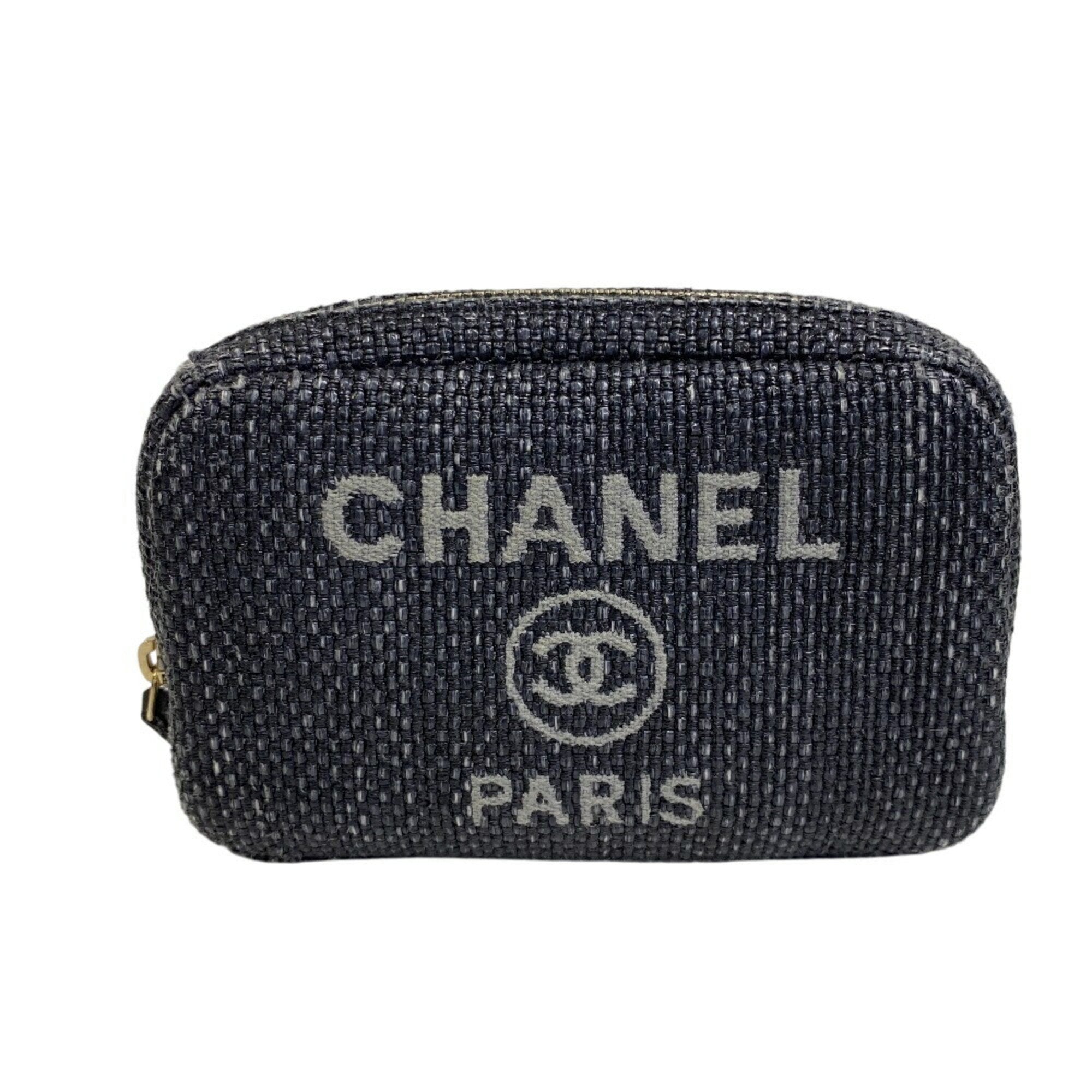 Deauville Curvy Cosmetic Pouch Raffia Small