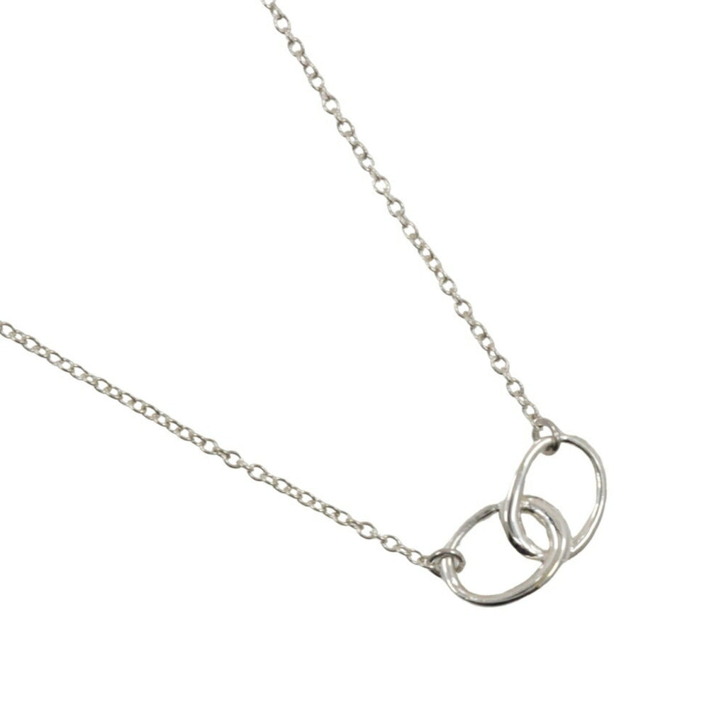 Double Loop Pendant Necklace Sterling Silver