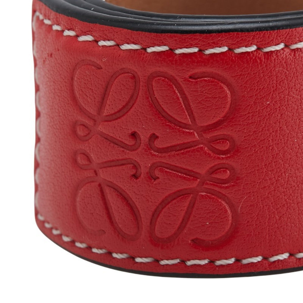 Anagram Slap Bracelet Leather Small Red