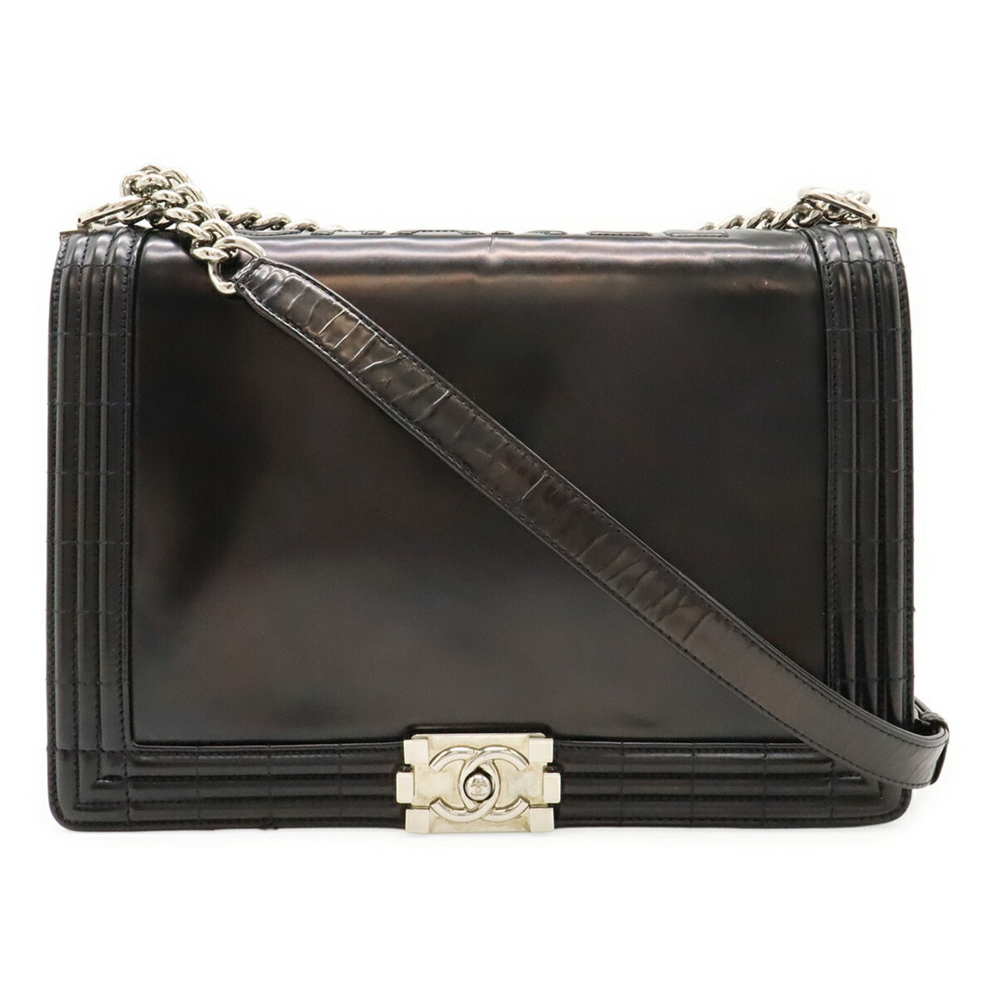 Reverso Boy Flap Bag Glazed Calfskin Large