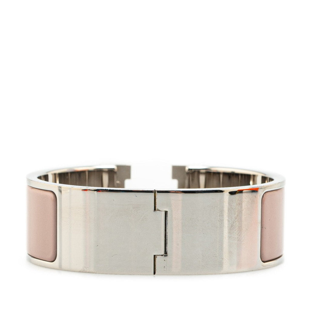 Clic Bracelet Beige and Silver Metal