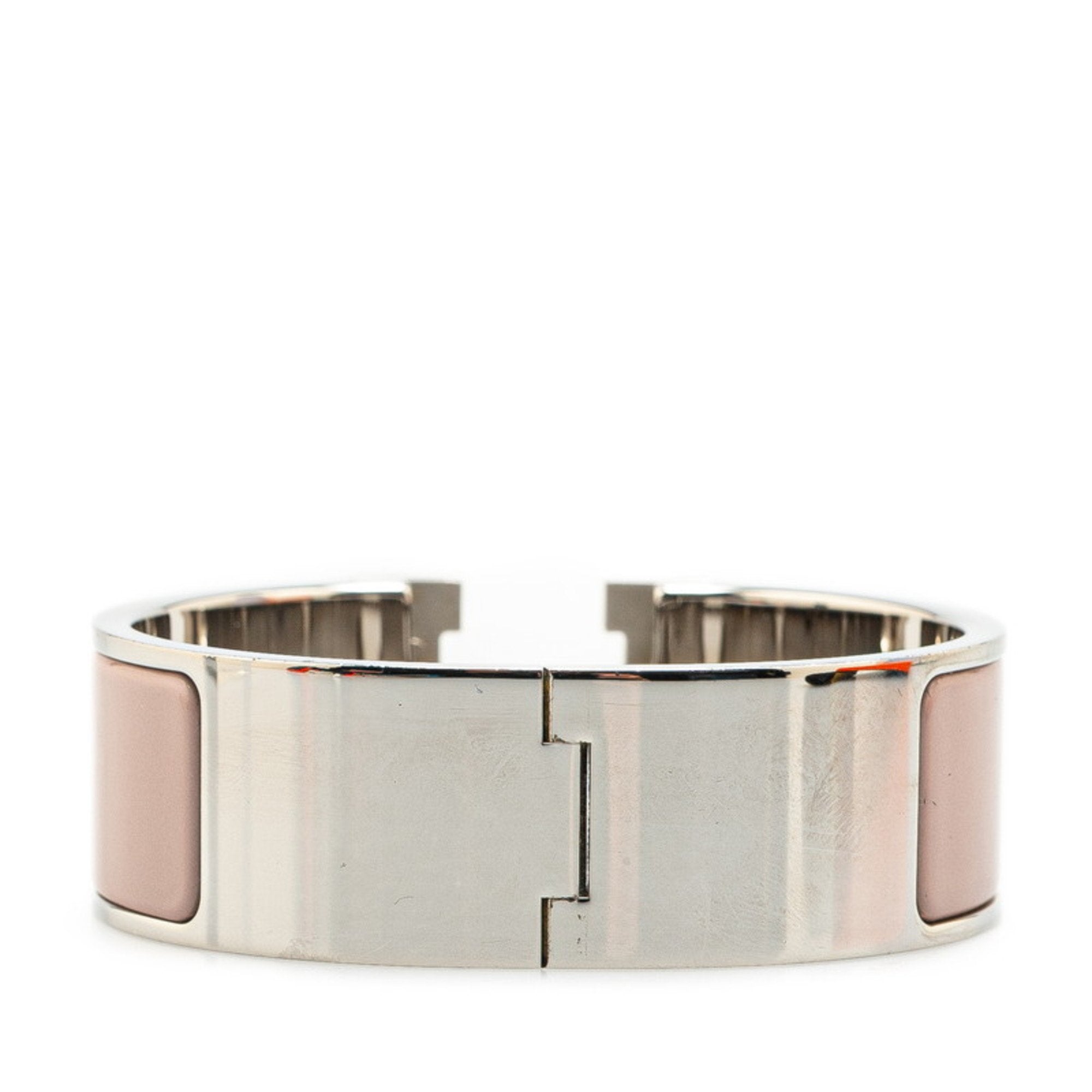 Clic Bracelet Beige and Silver Metal