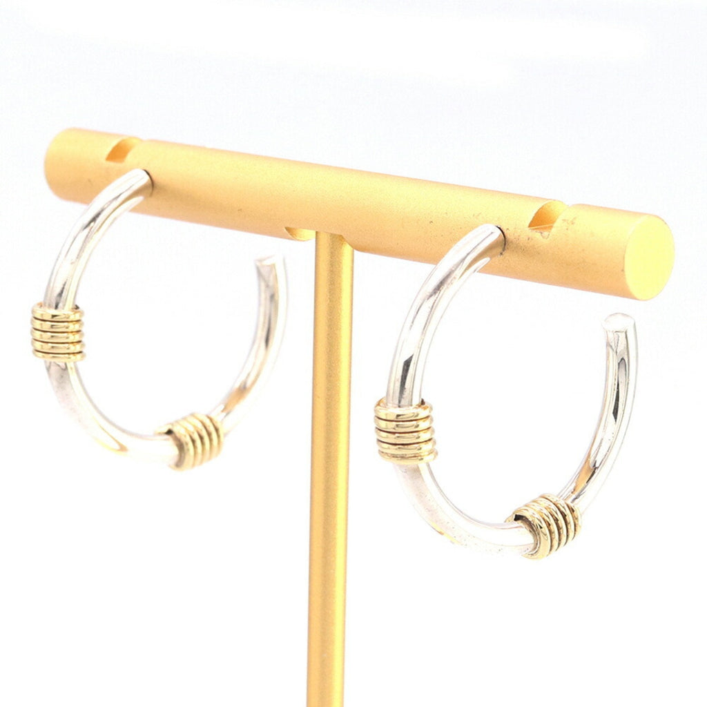 Earrings Sterling Silver and 18K Yellow Gold