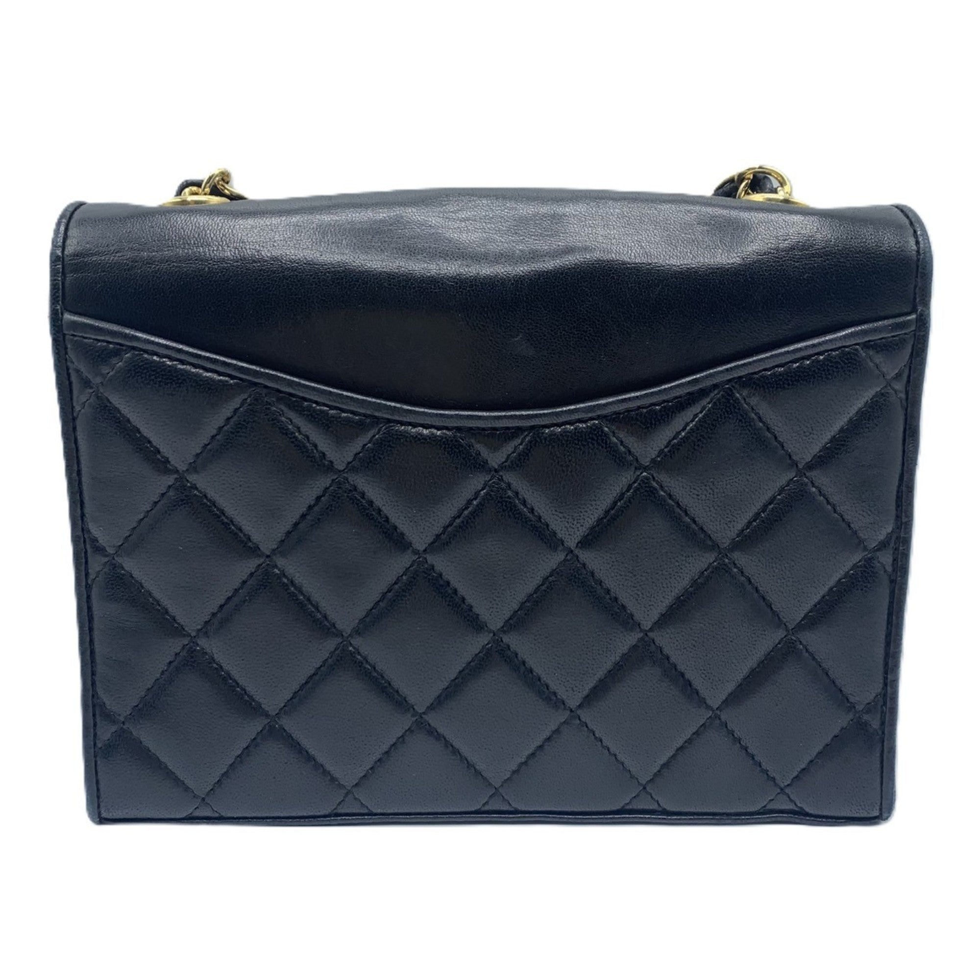 Vintage CC Full Flap Bag Quilted Lambskin Small