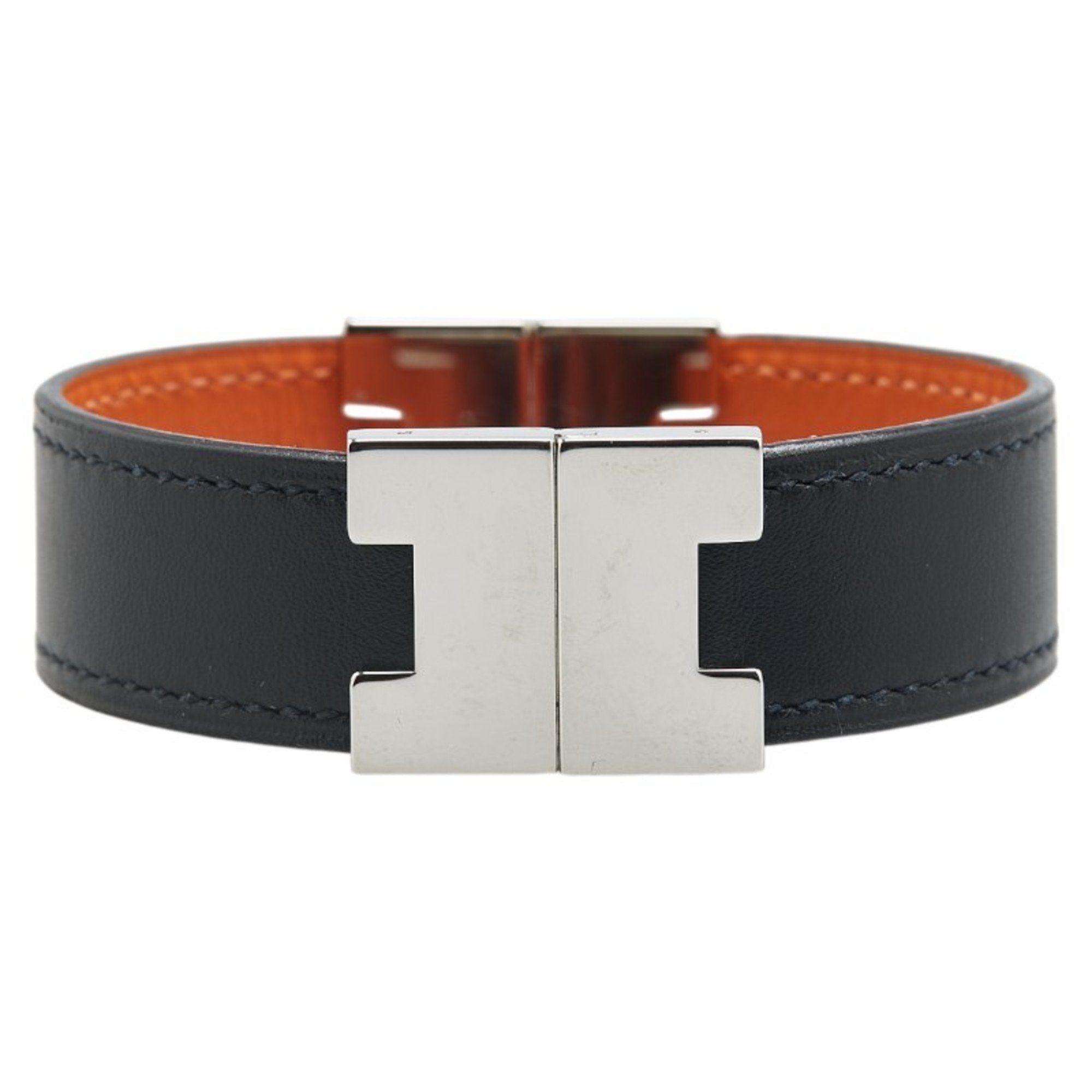 Swift Leather and Metal Bracelet Black Brown
