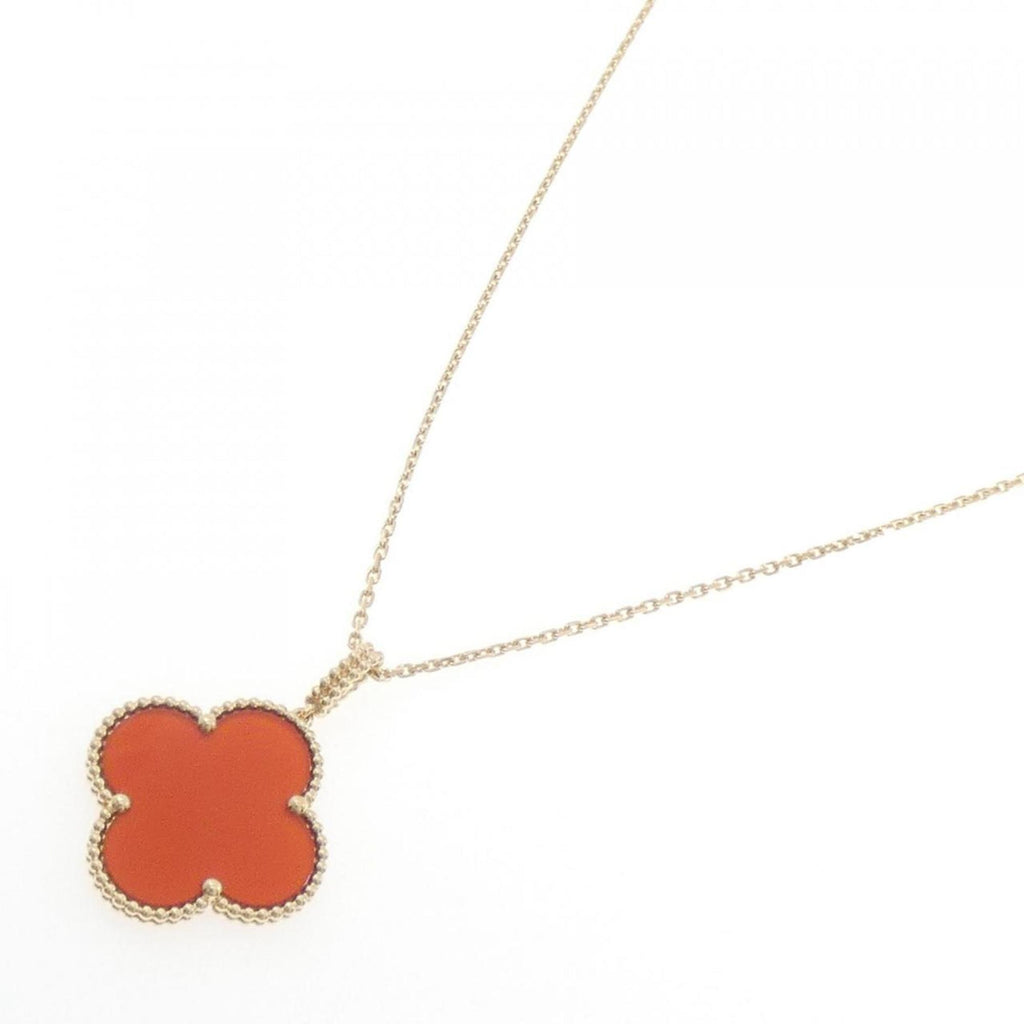 Alhambra Pendant Necklace 18K Yellow Gold and Carnelian