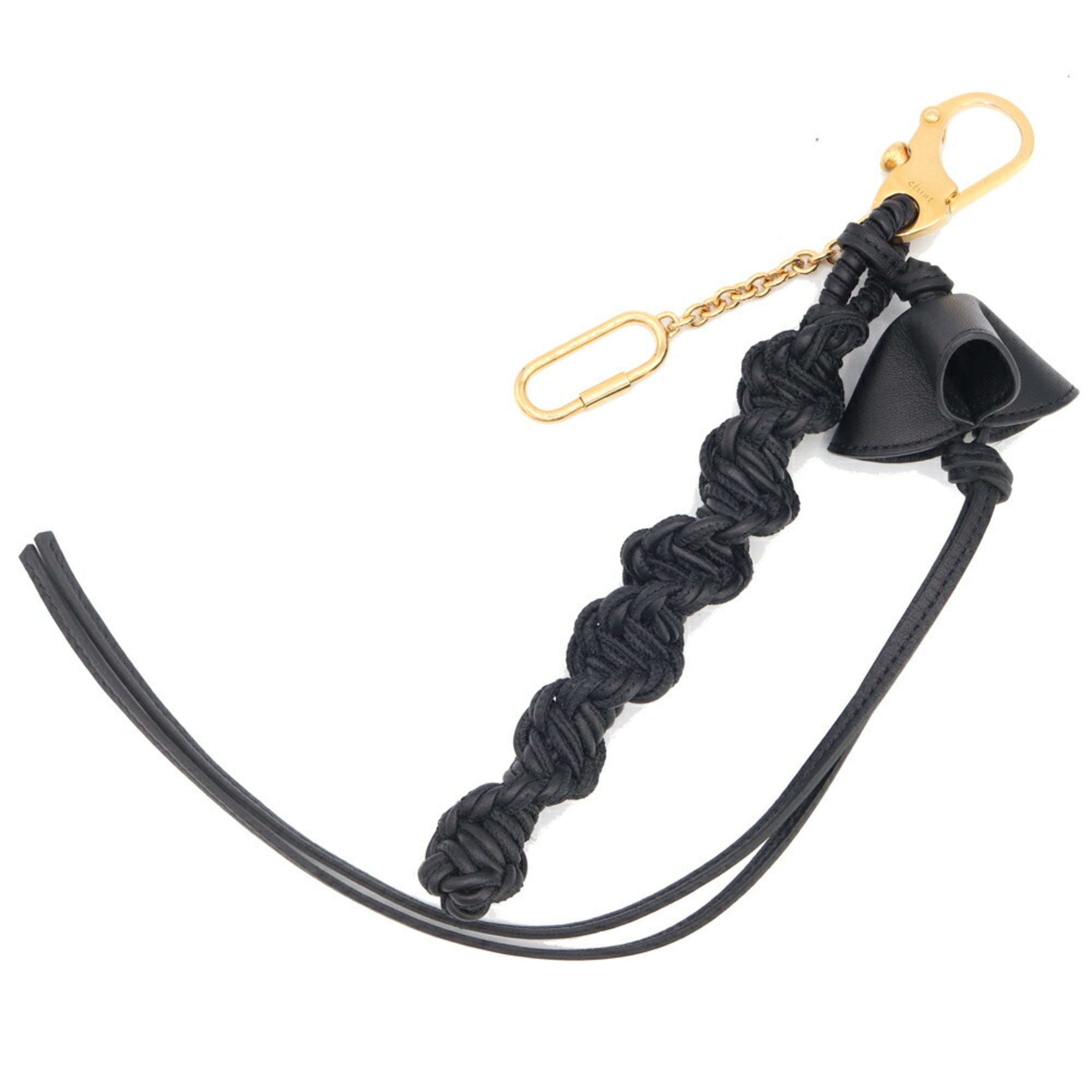 Bag Charm Leather and Metal Black Handbag Charm