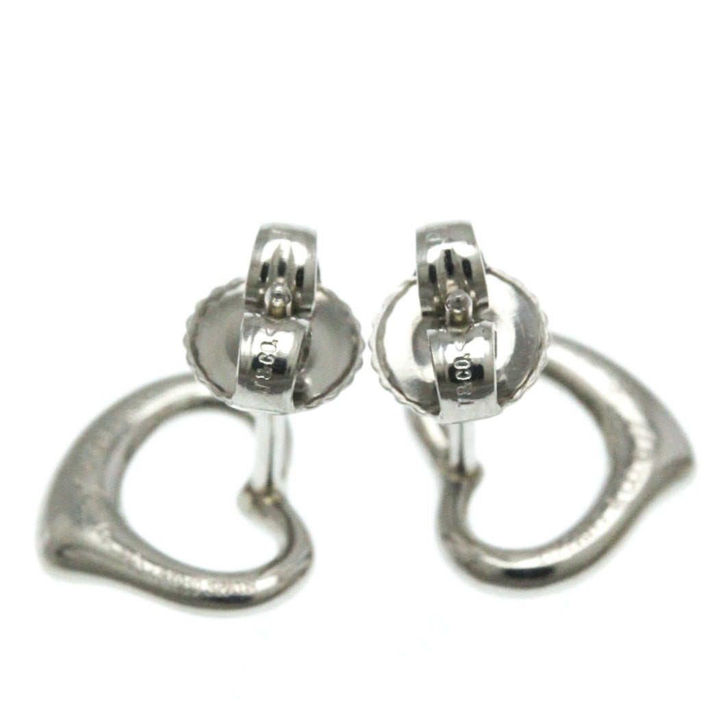 Open Heart Earrings Sterling Silver and Platinum 10.5mm Platinum