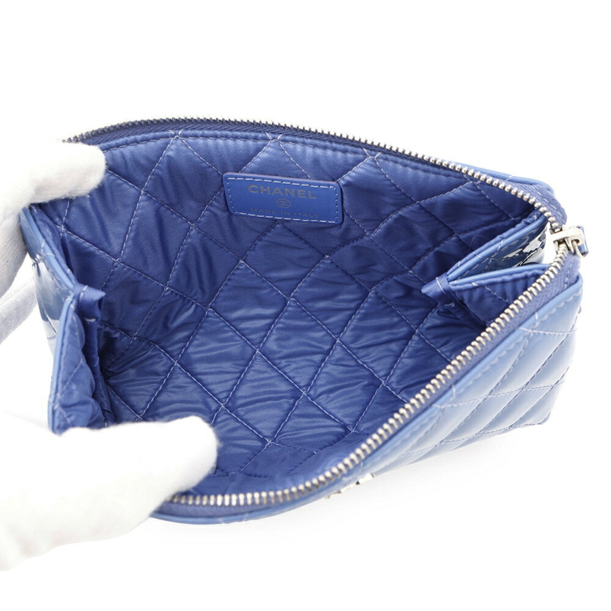 Double Zip Clutch with Chain Quilted Patent
