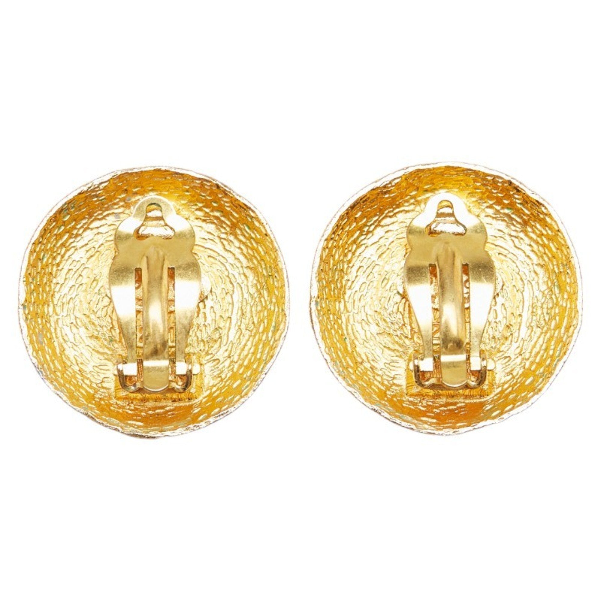 CC Logo Clip-On Earrings Metal Gold-Tone Metal