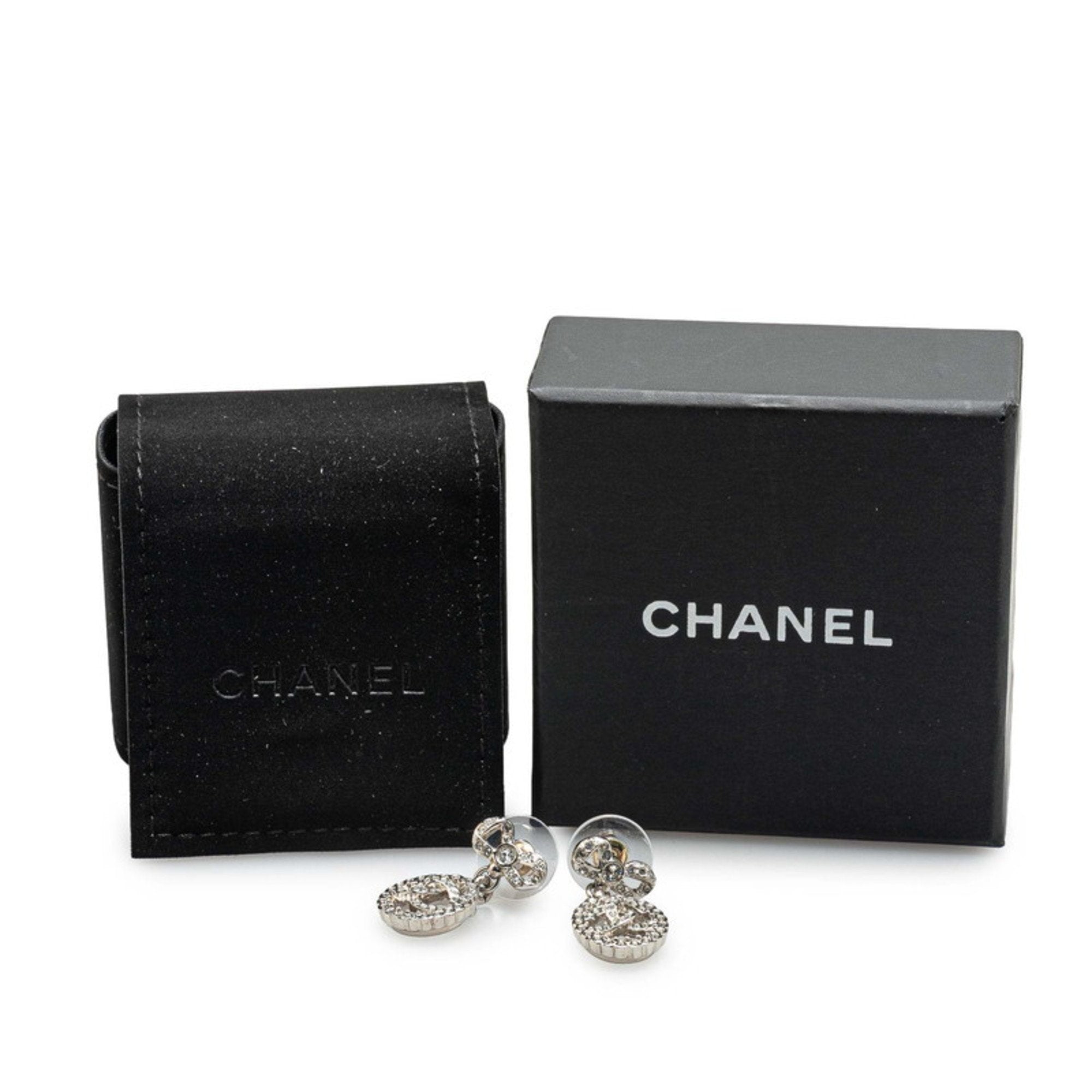 CC Logo Stud Earrings Silver-Tone Metal Silver-Tone Metal