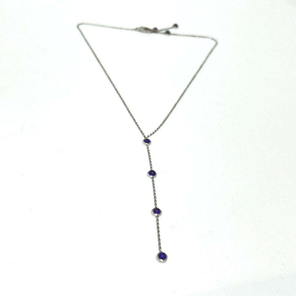 Pendant Necklace 18K White Gold with Amethyst