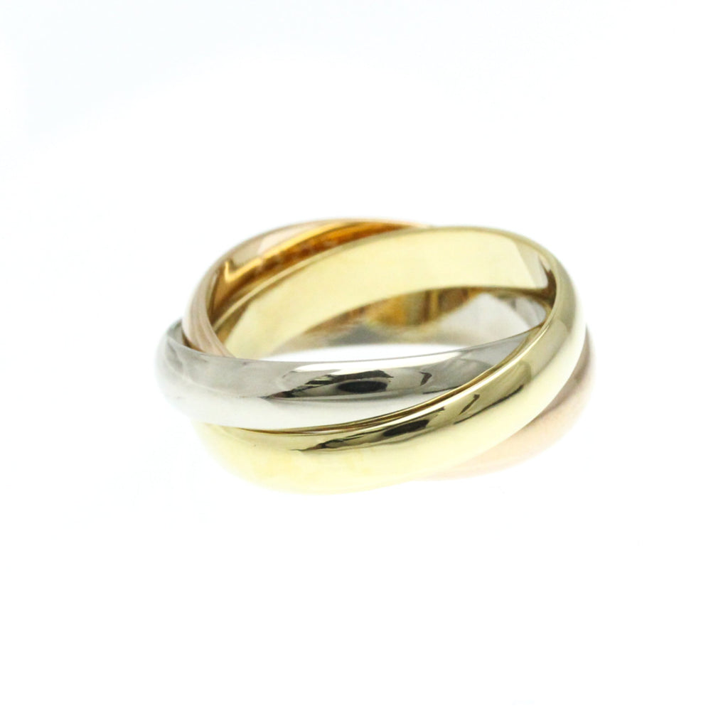 Vendome Louis Cartier Band Ring 18K Tricolor Gold