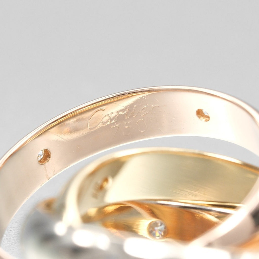 Vendome Louis Cartier Band Ring 18K Tricolor Gold