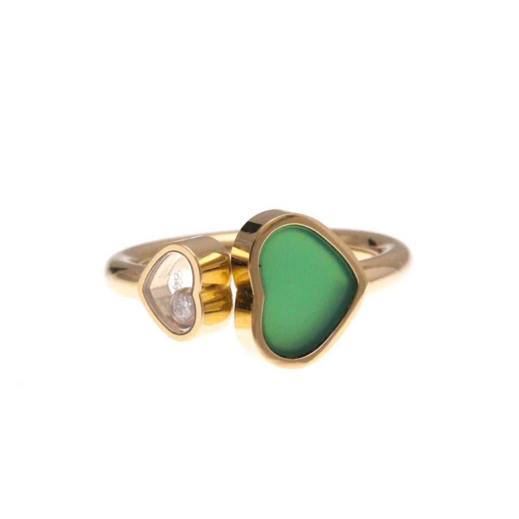 Ring 18K Rose Gold with Chalcedony and Diamond