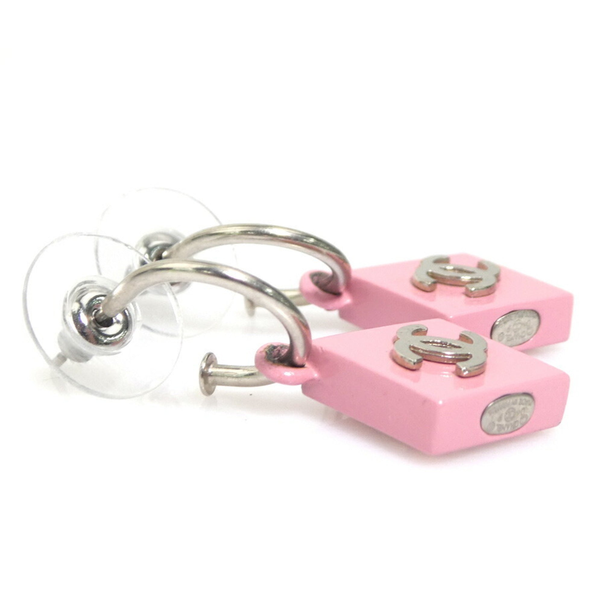 CC Logo Earrings Silver-Tone Metal
