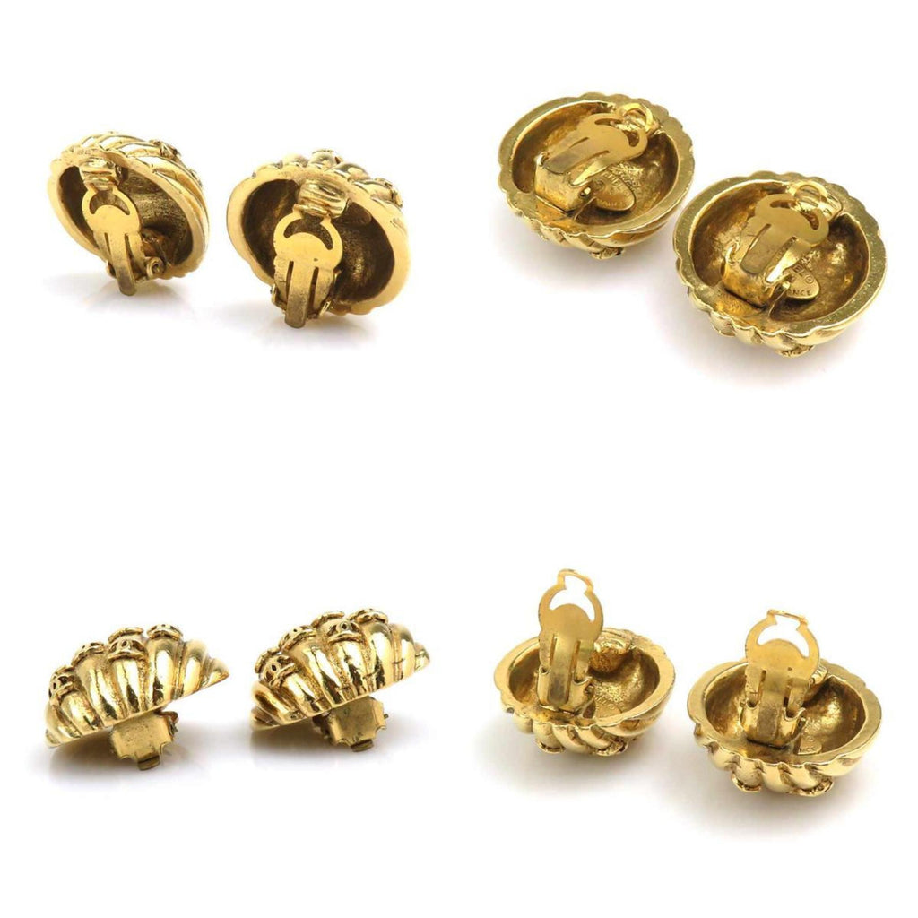 CC Logo Clip-On Earrings Gold-Tone Metal Gold-Tone Metal