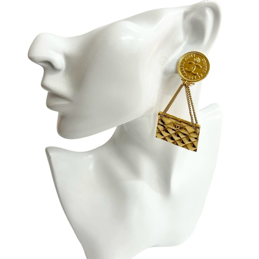 CC Logo Earrings Metal Gold-Tone Metal