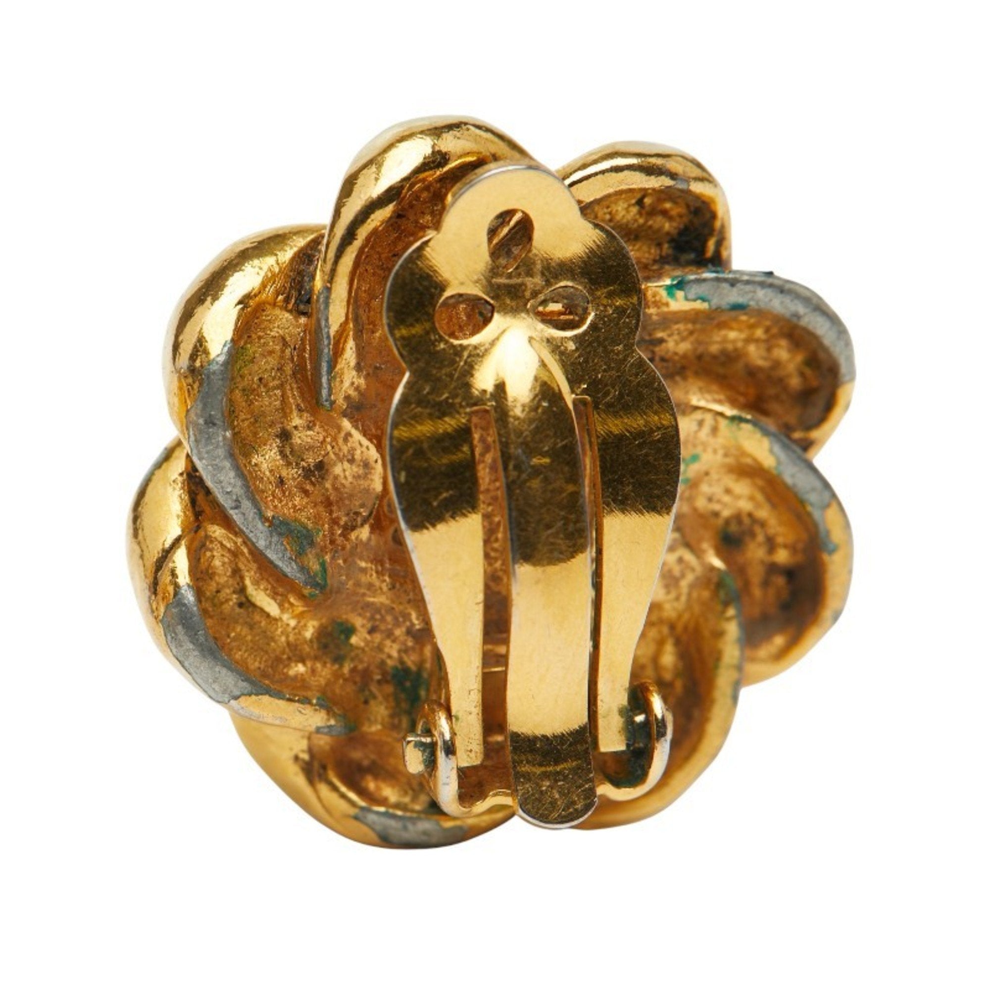 Earrings Pearl Gold-Tone Metal