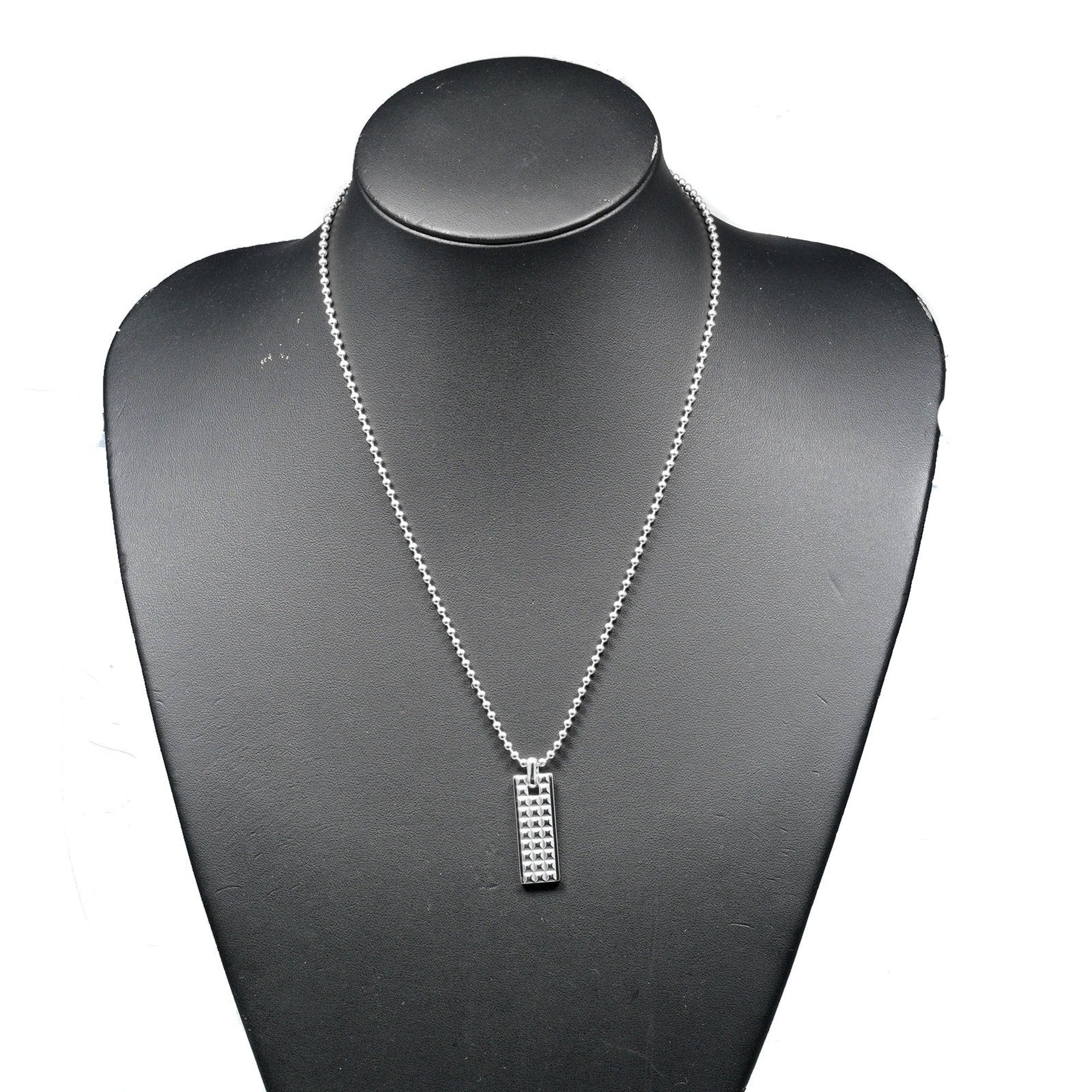 Square Stud Pendant Necklace Sterling Silver