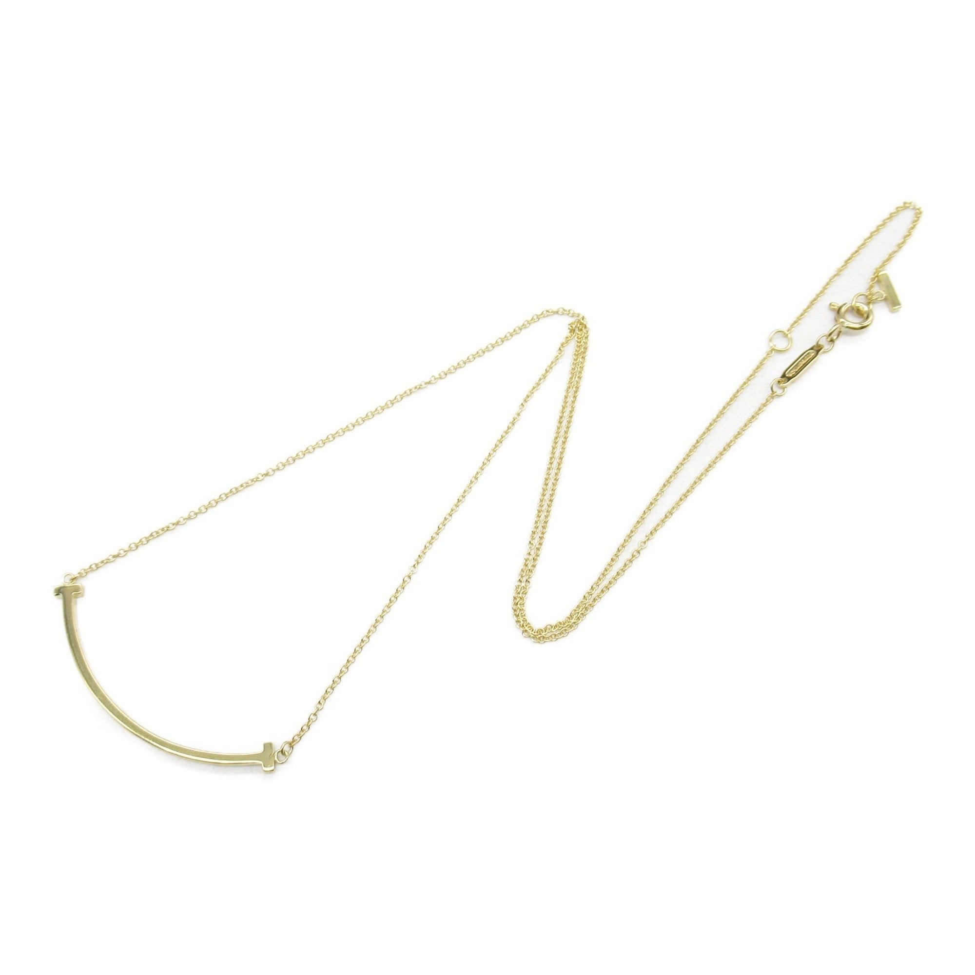 T Smile Pendant Necklace 18K Yellow Gold