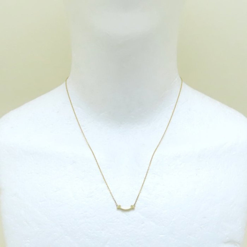 T Smile Mini Pendant Necklace 18K Yellow Gold
